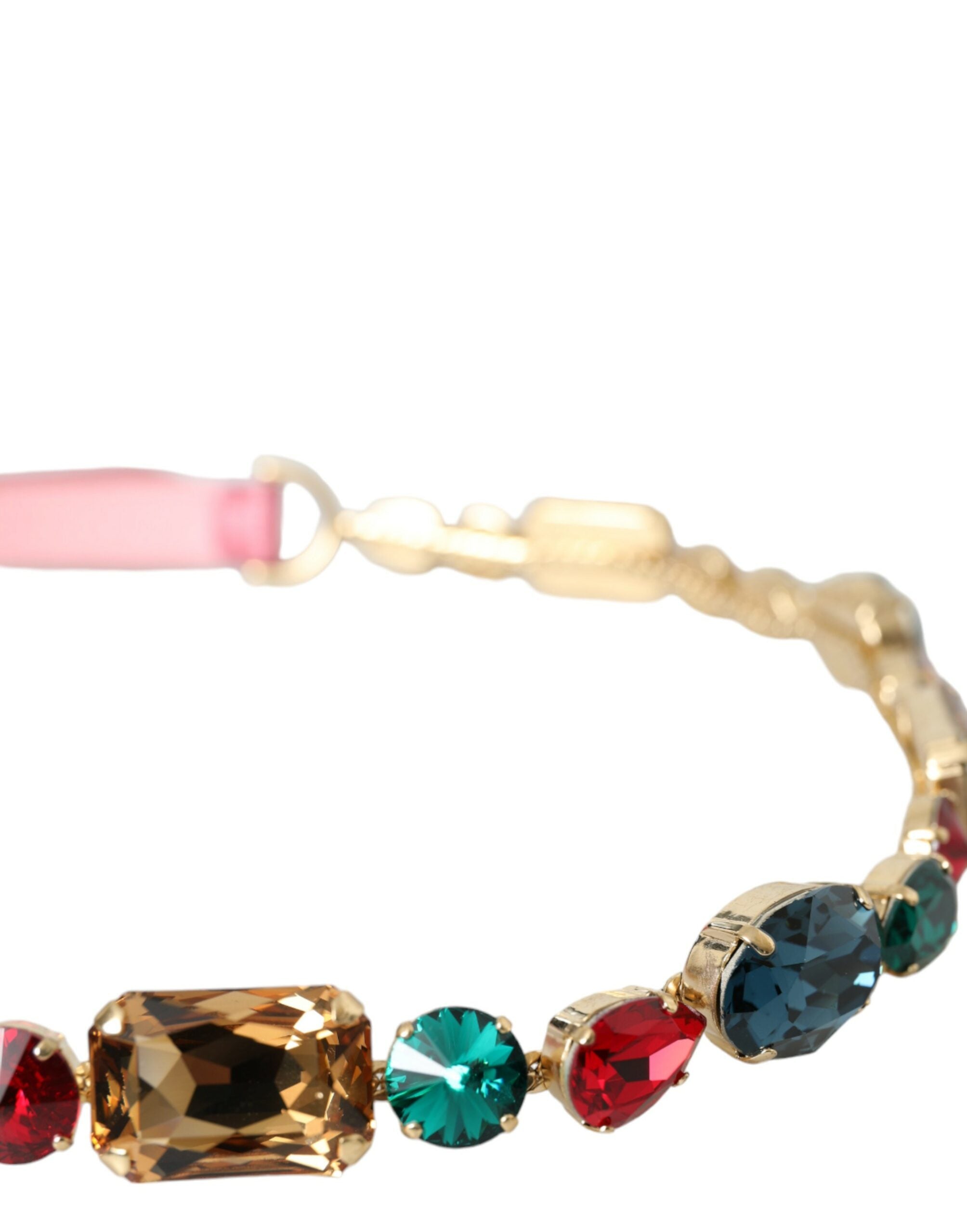 Pink Leather Crystal Chain Embellished Belt - ventzia