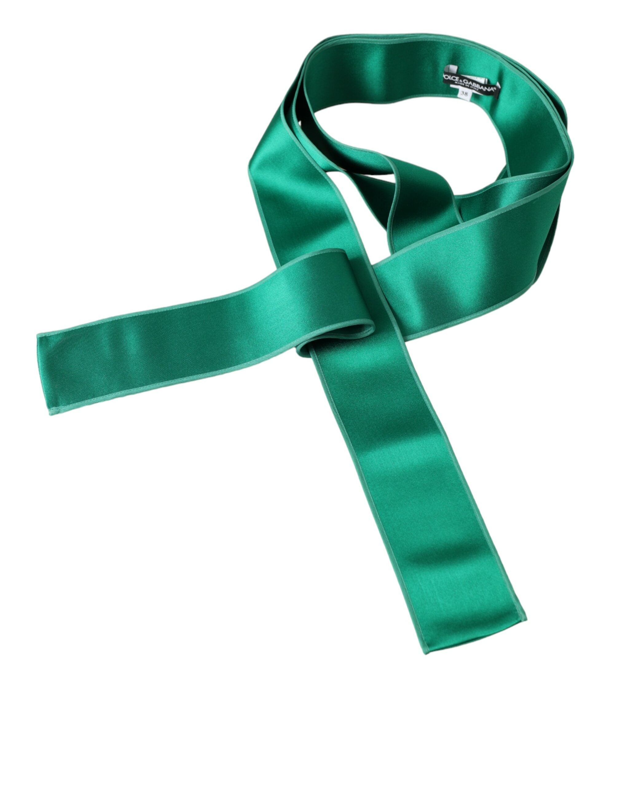 Green Silk Satin Waist Women Belt - ventzia