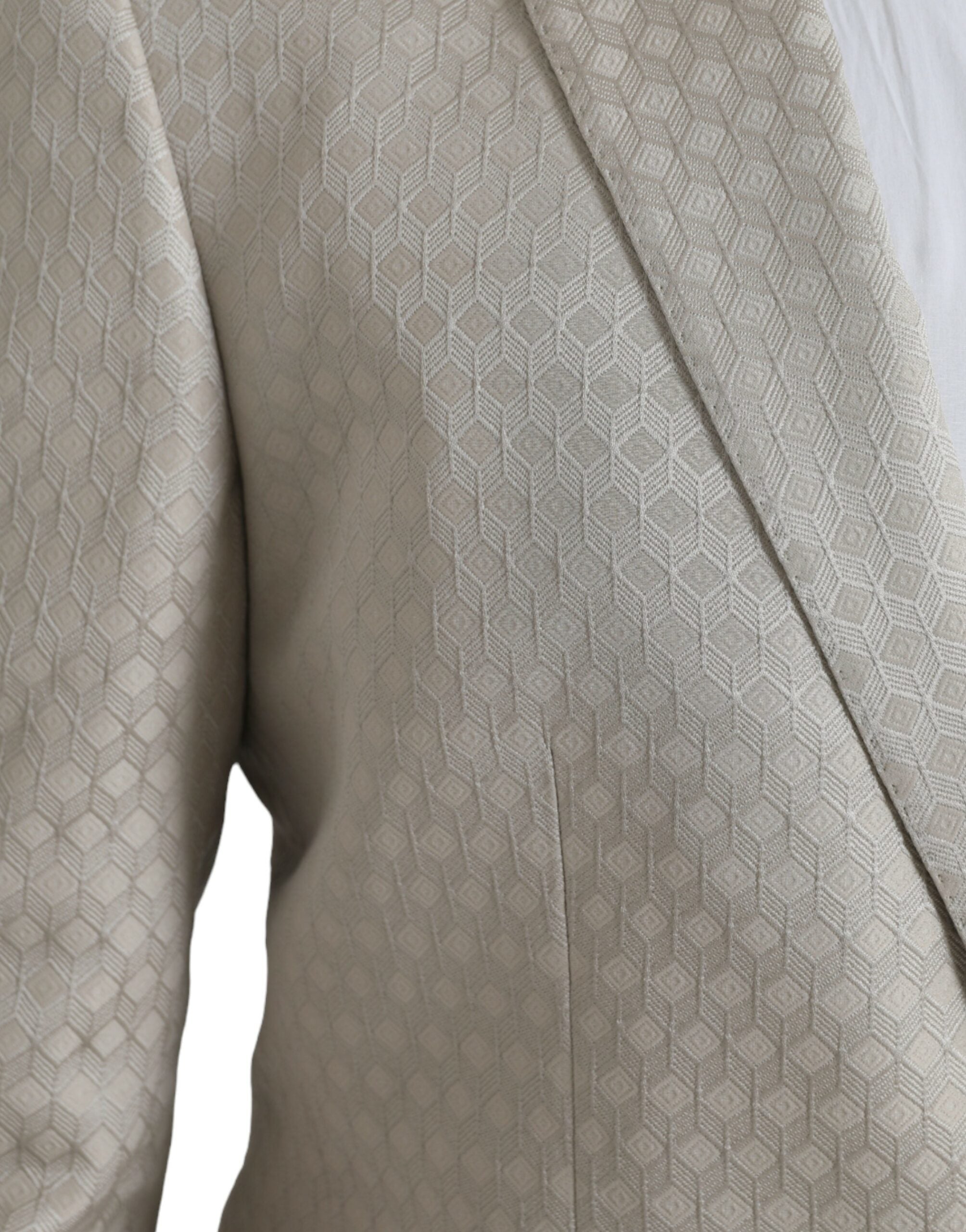 Beige MARTINI Single Breasted Coat Blazer - ventzia