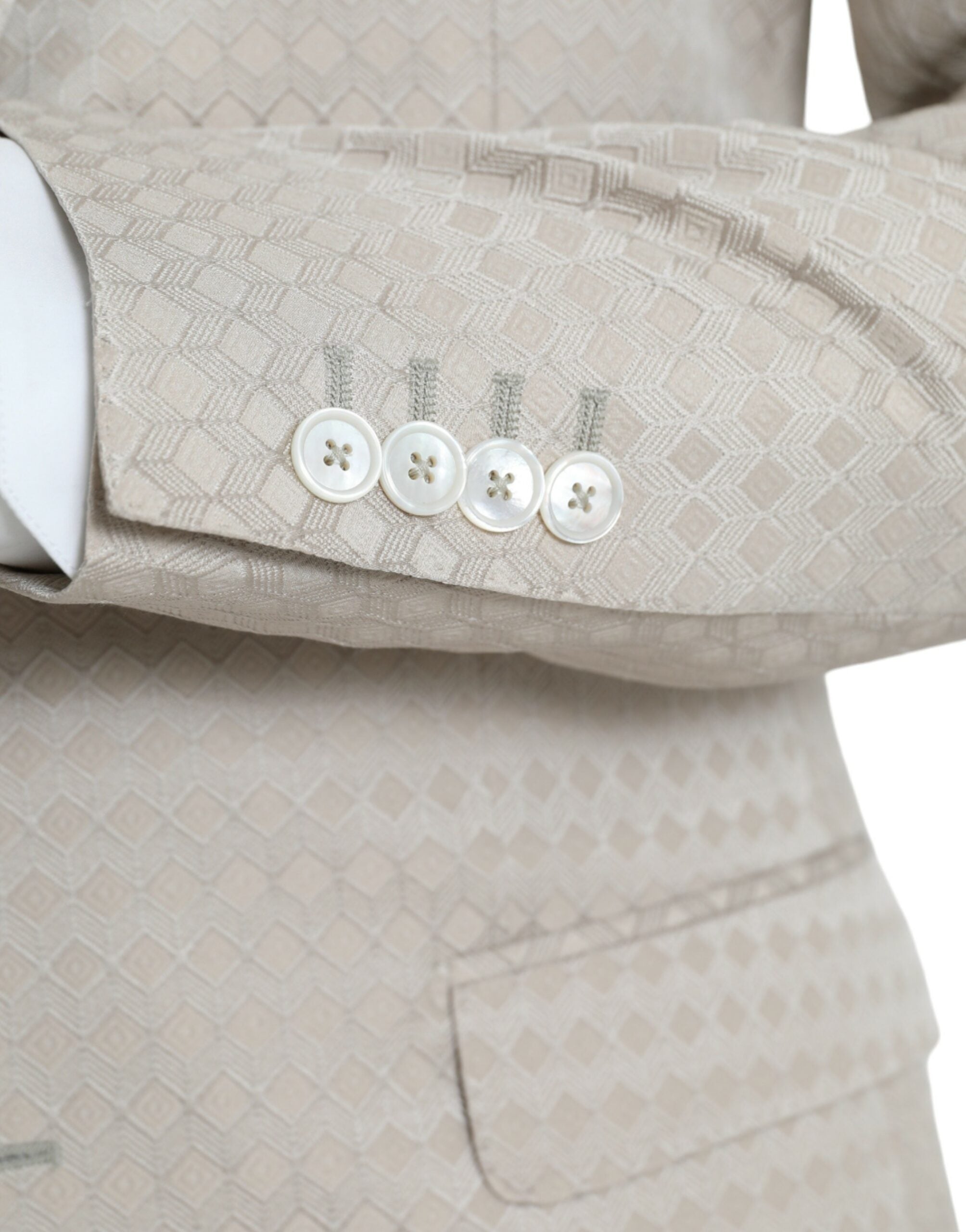 Beige MARTINI Single Breasted Coat Blazer - ventzia