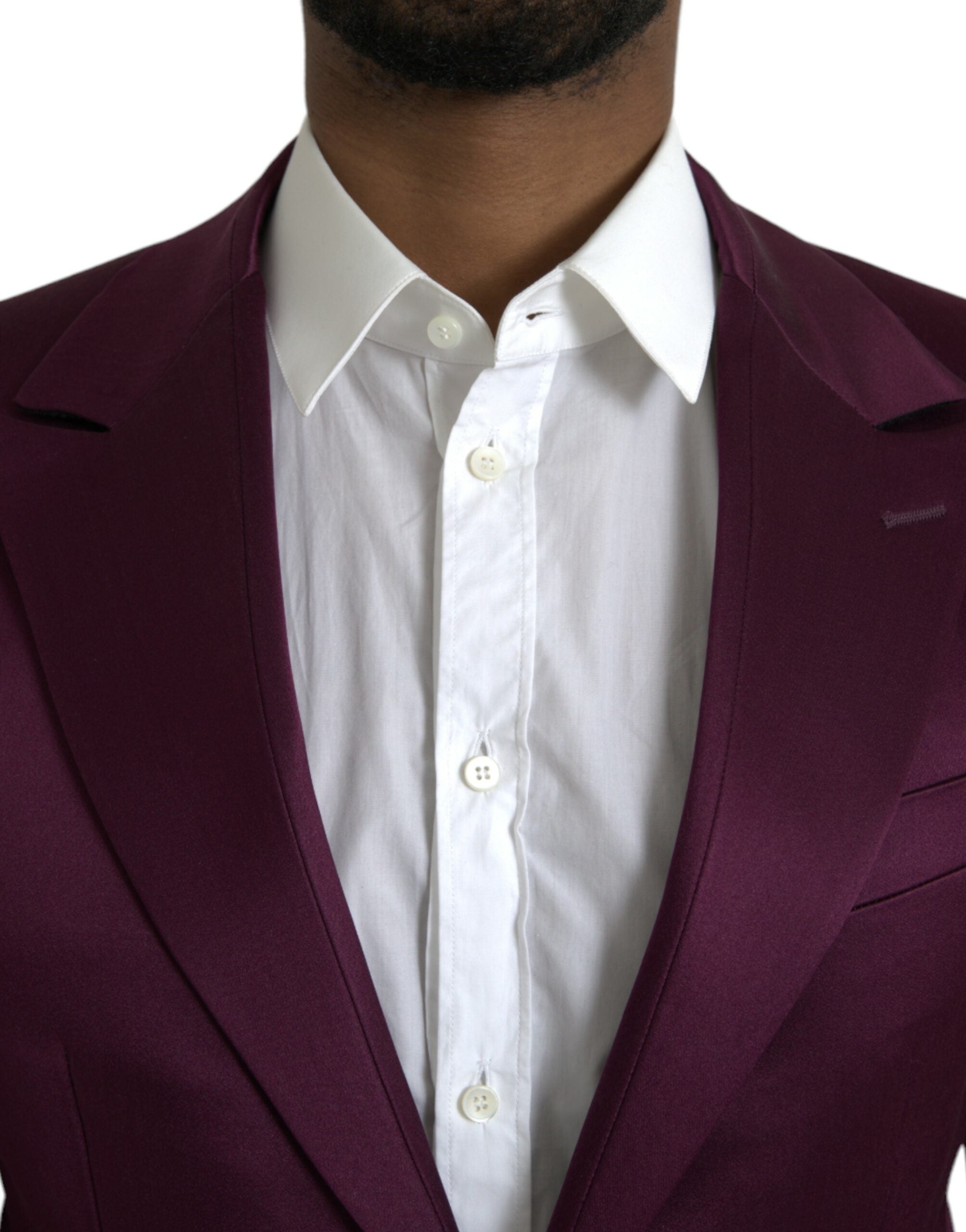 Maroon Silk Single Breasted Coat Blazer - ventzia