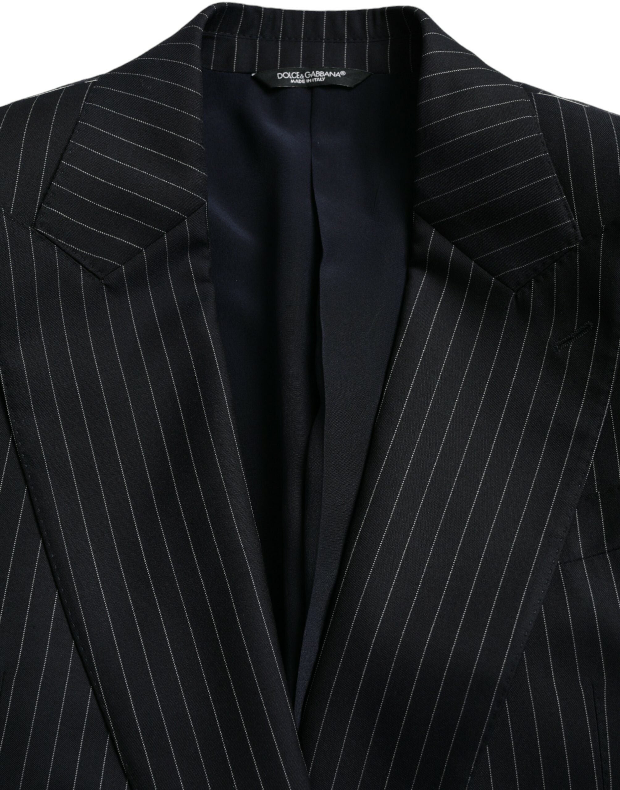 Black Stripe SICILIA Double Breasted Coat Blazer - ventzia