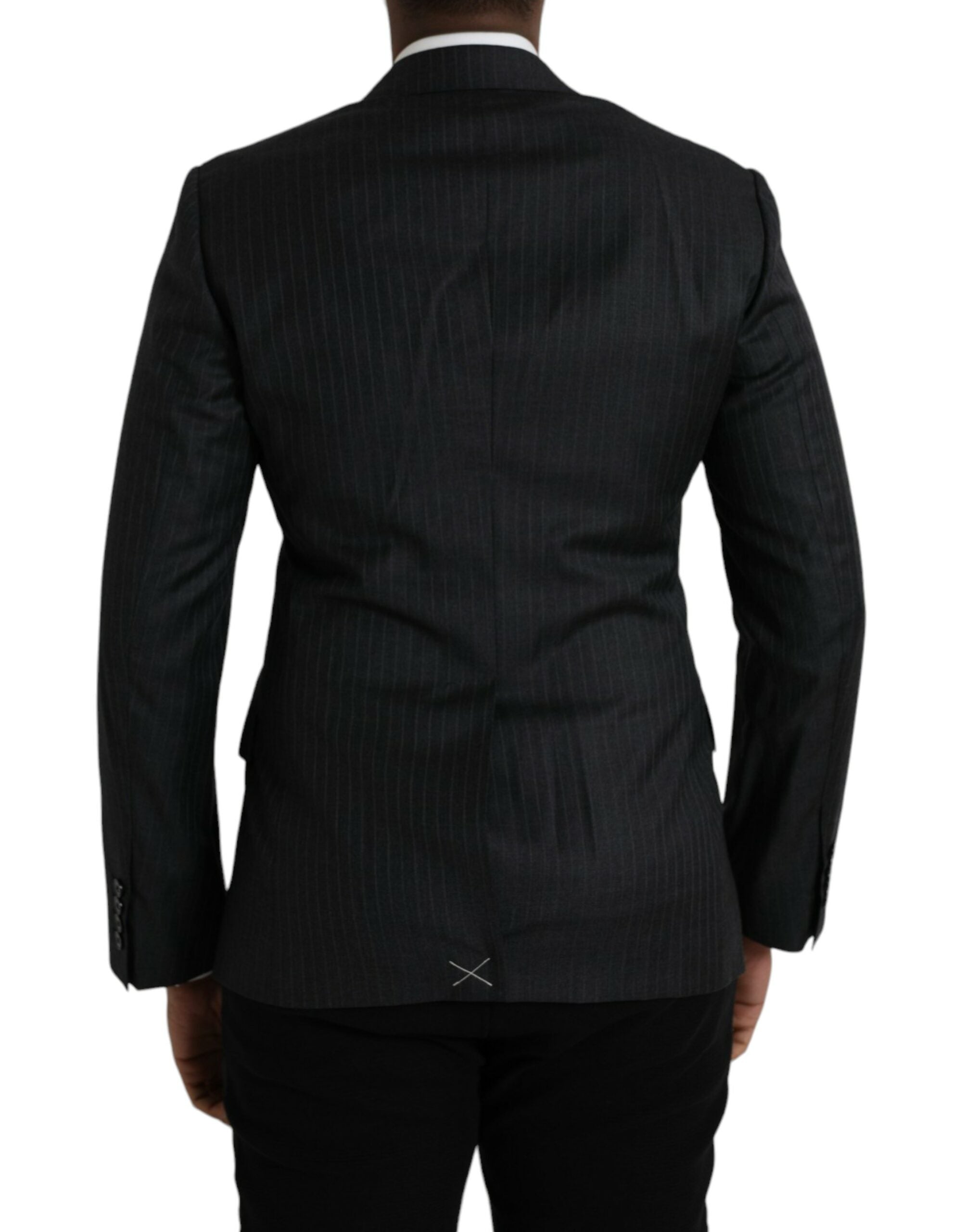 Black Stripe MARTINI Single Breasted Coat Blazer - ventzia
