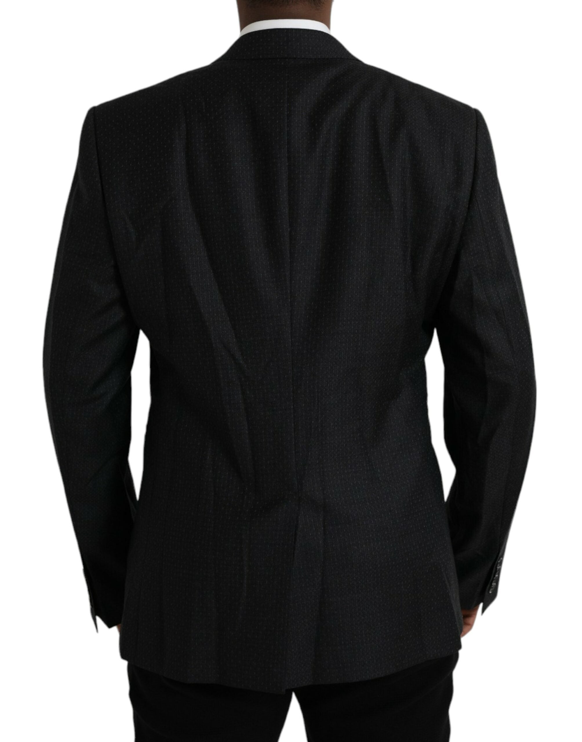 Black Wool MARTINI Single Breasted Coat Blazer - ventzia