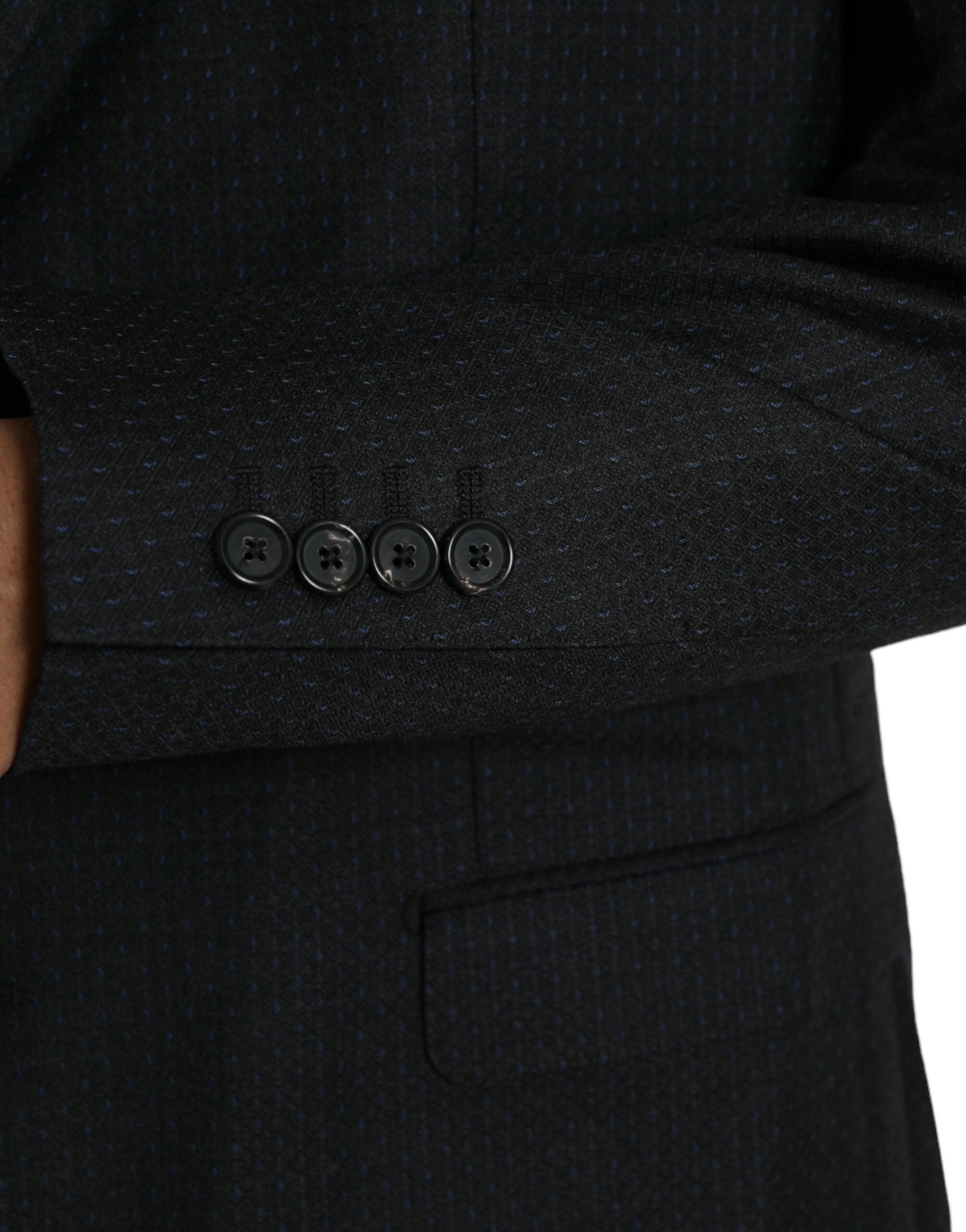 Black Wool MARTINI Single Breasted Coat Blazer - ventzia