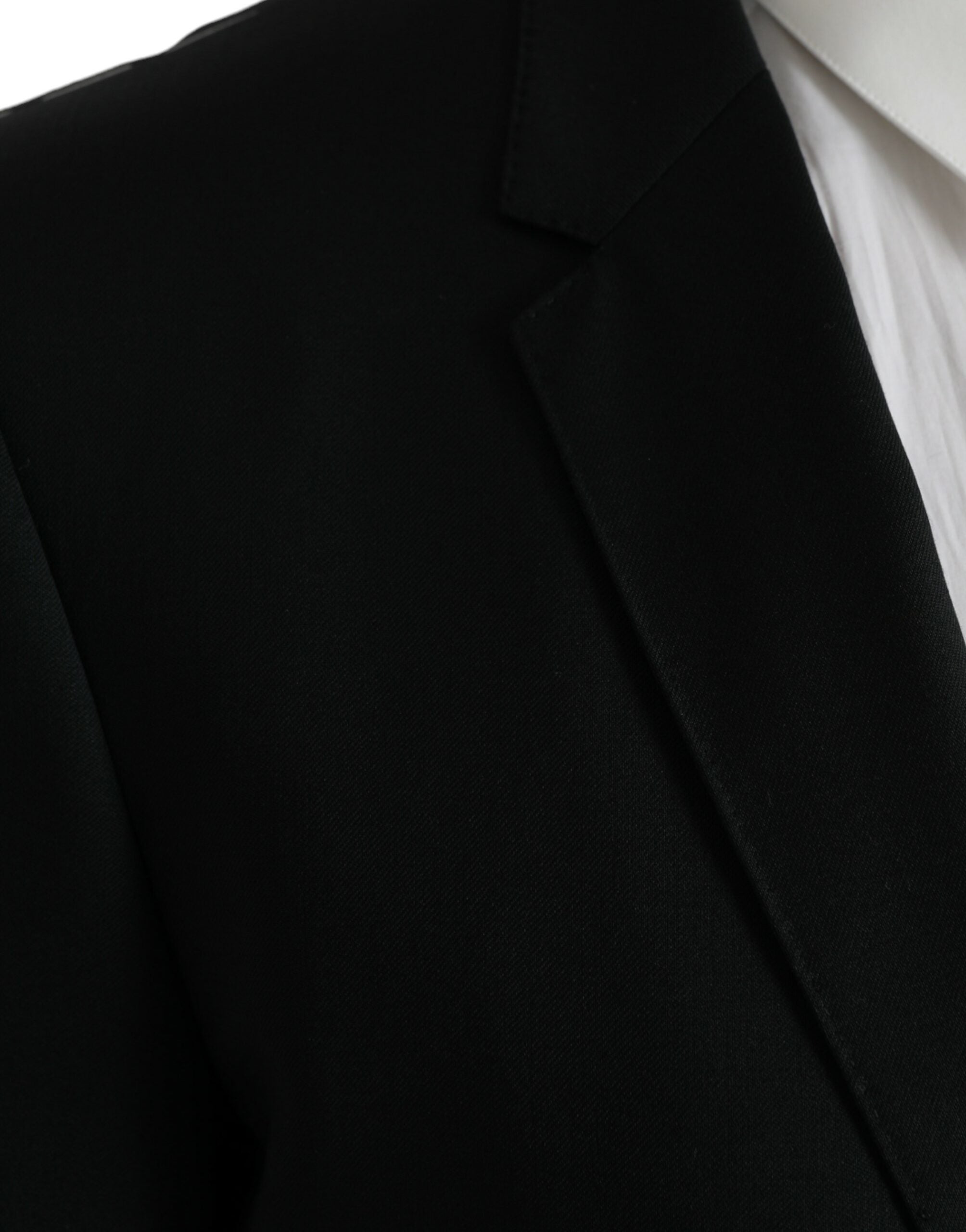 Black Wool MARTINI Single Breasted Blazer - ventzia