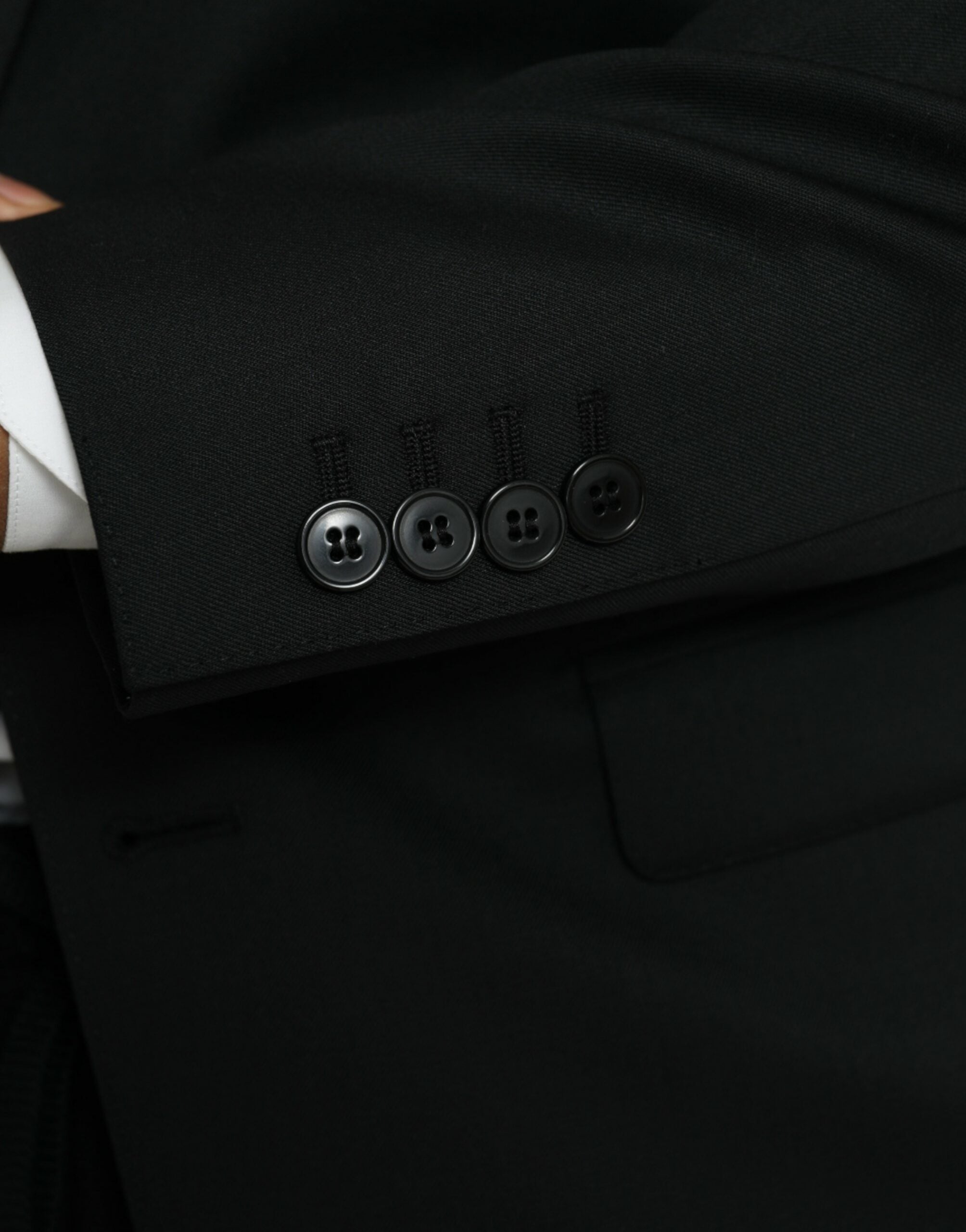 Black Wool MARTINI Single Breasted Blazer - ventzia