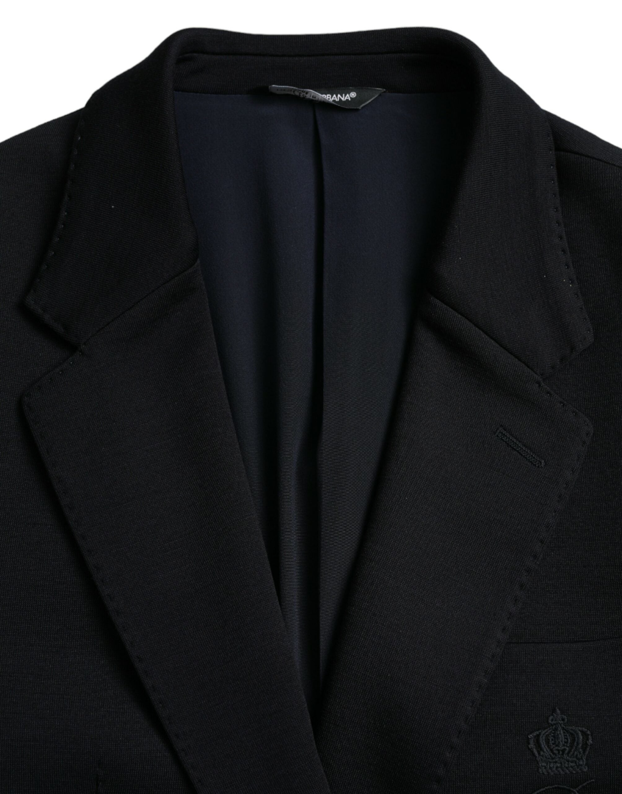 Black Wool Notch Single Breasted Coat Blazer - ventzia