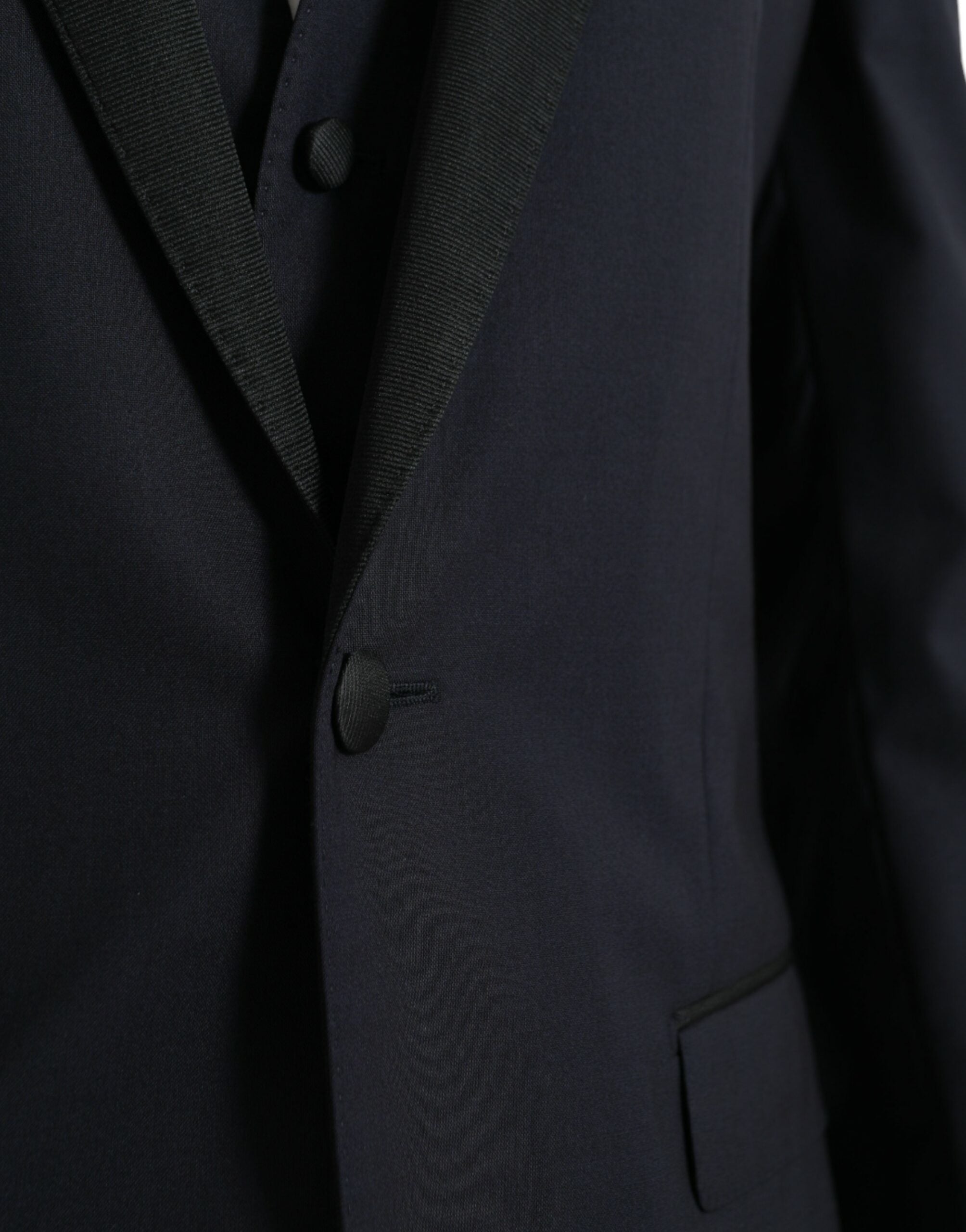 Dark Blue MARTINI Wool Formal 3 Piece Suit - ventzia