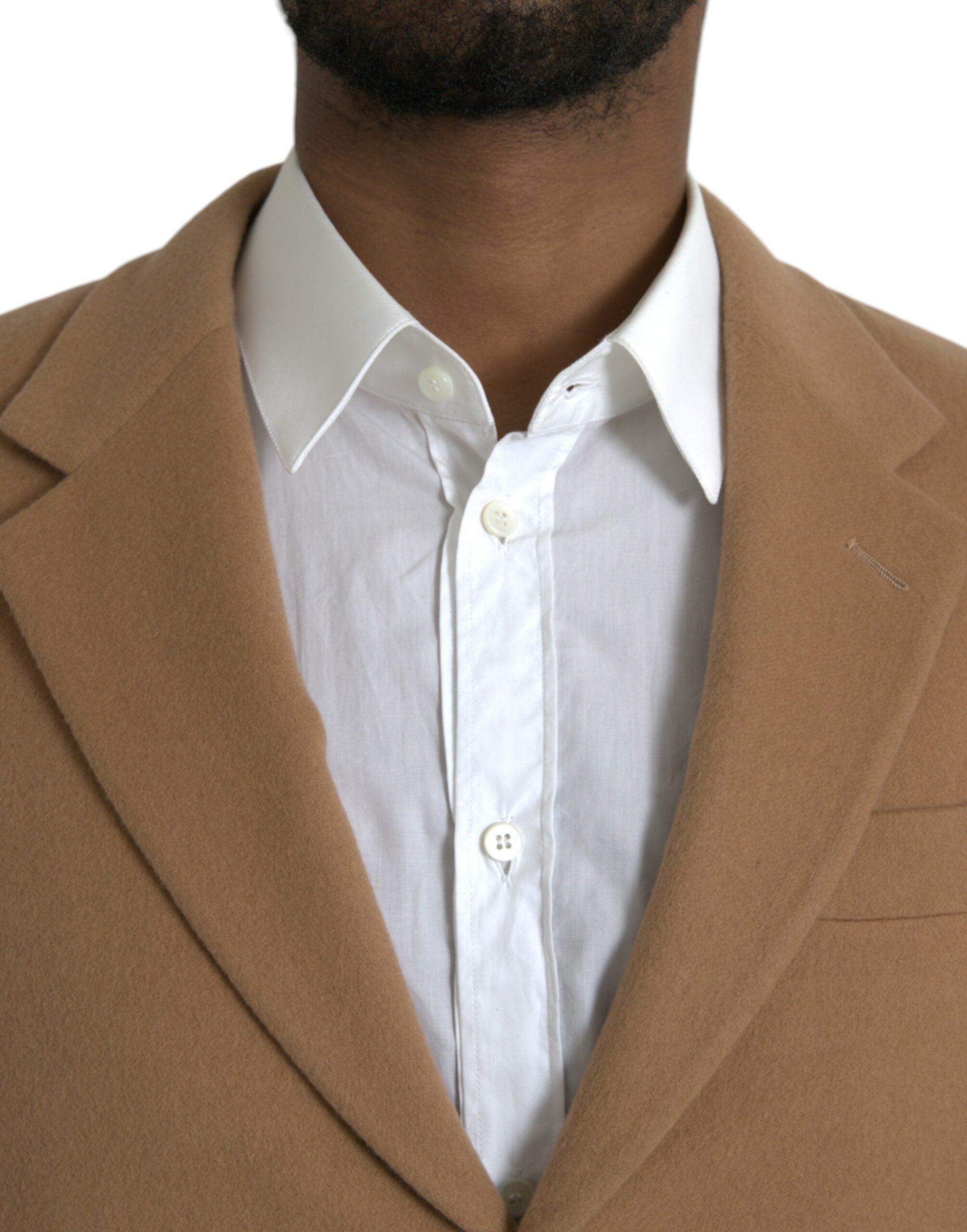 Brown Cashmere 2 Piece Single Breasted Suit - ventzia