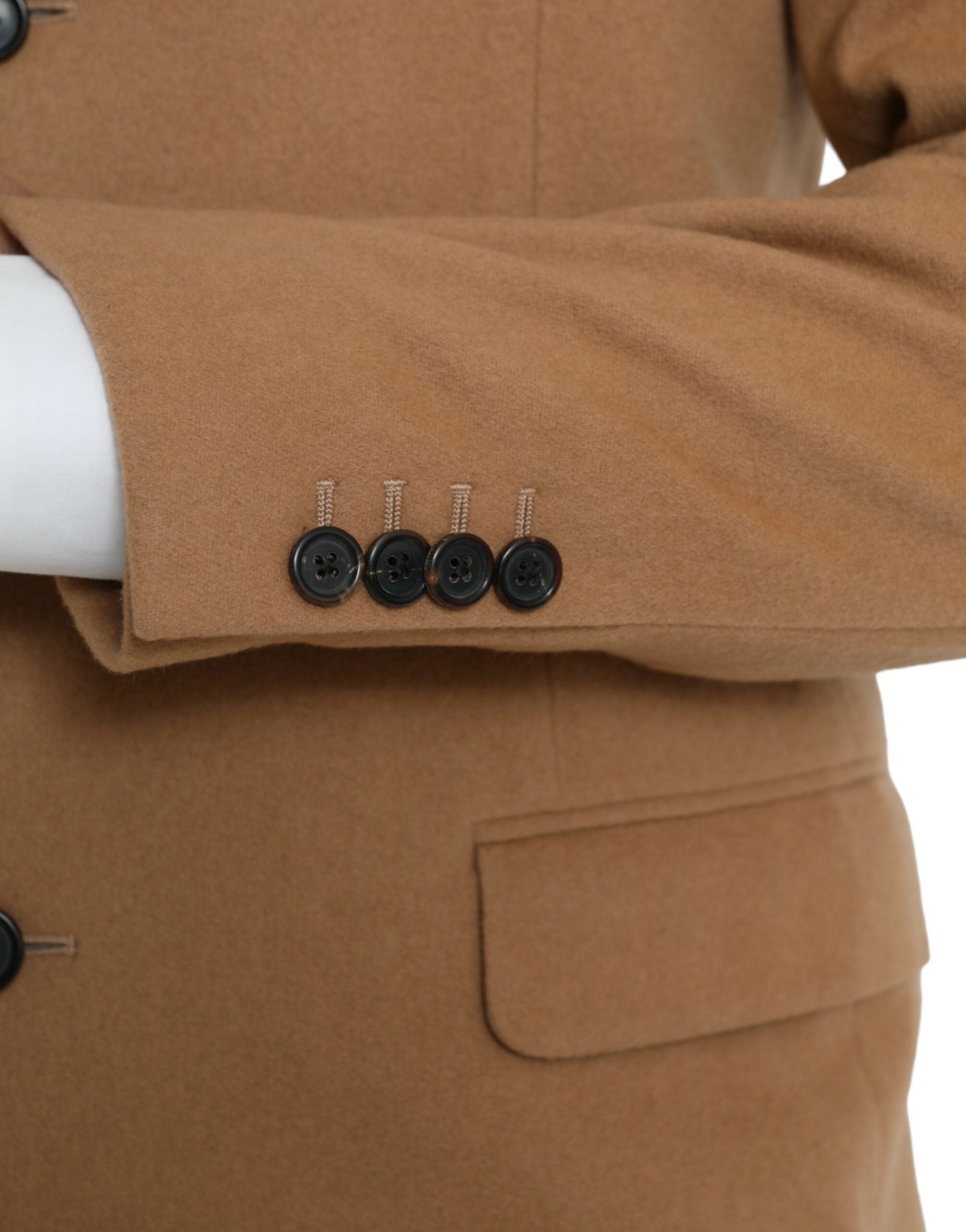 Brown Cashmere 2 Piece Single Breasted Suit - ventzia