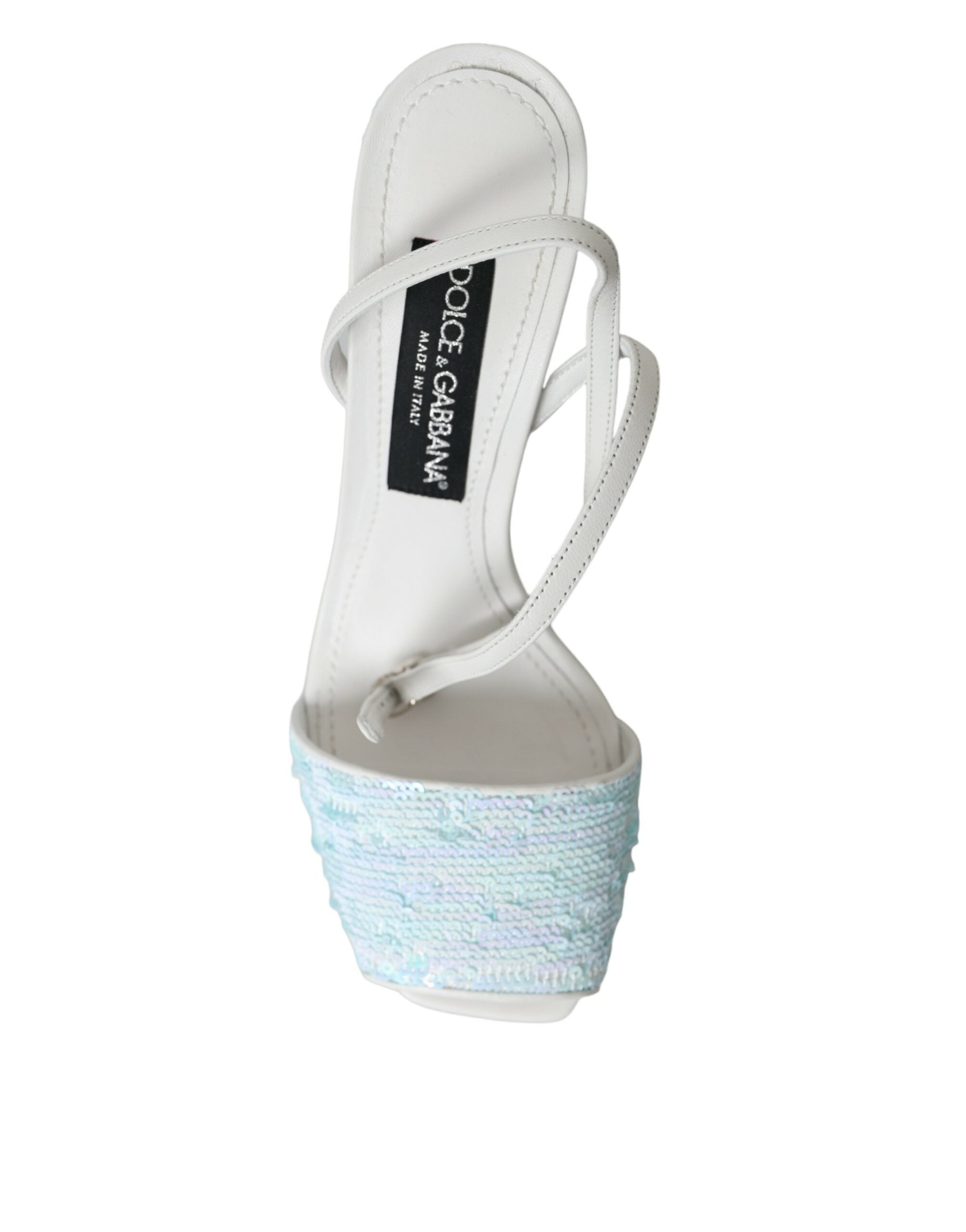 Light Blue Sequin Ankle Strap Sandals Shoes - ventzia