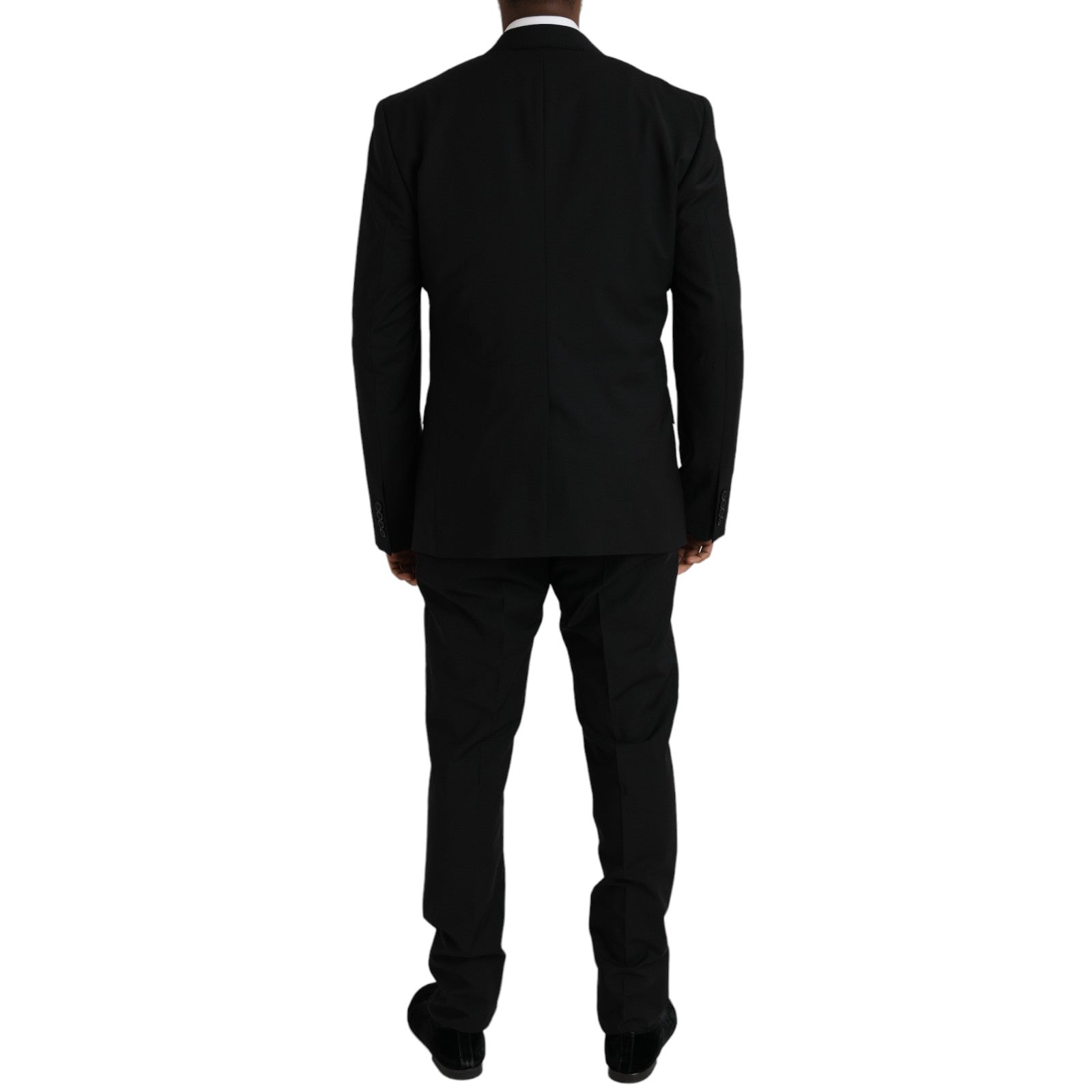 Black Polyester STAFF Formal 3 Piece Suit - ventzia