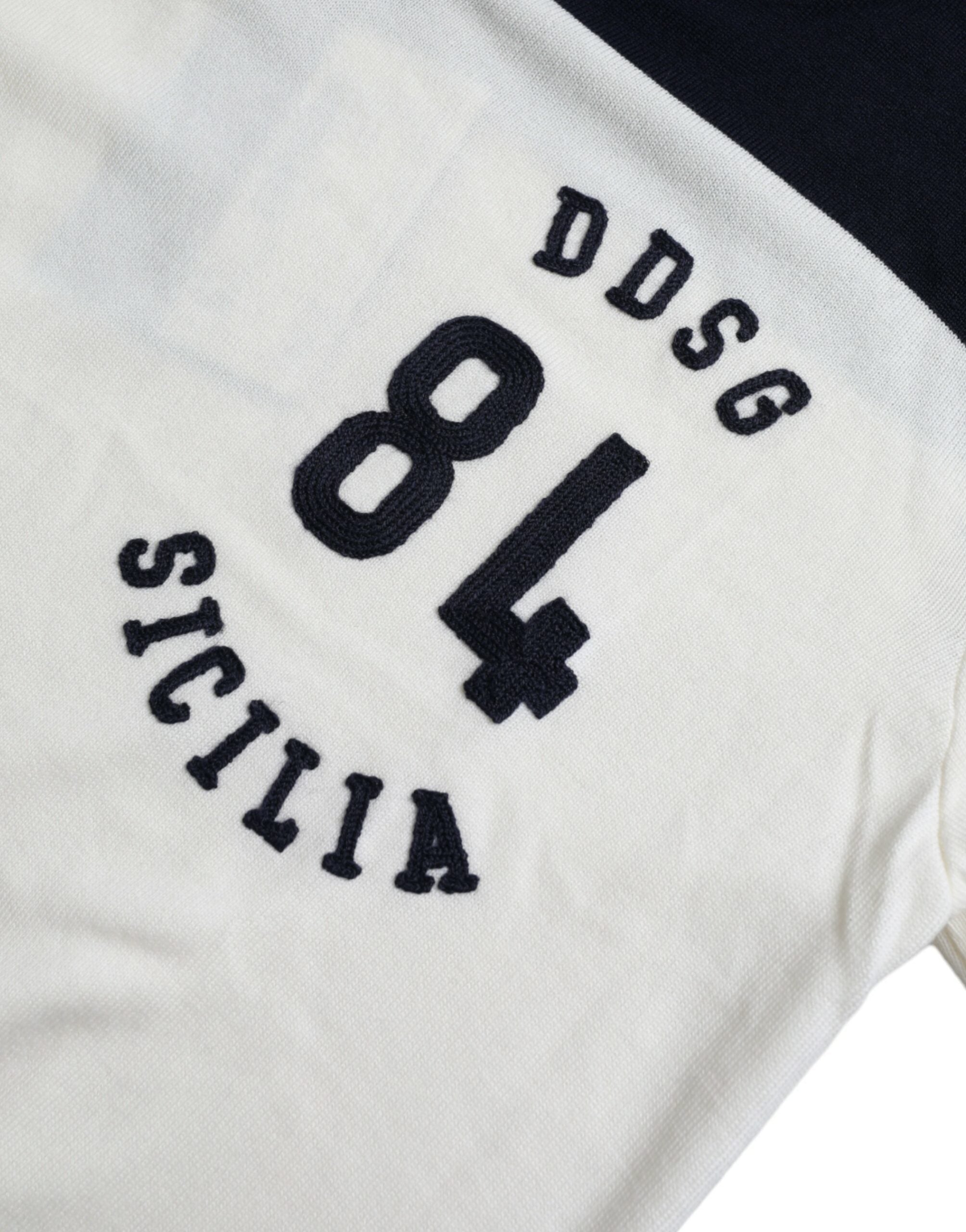 White Black SICILIA Henley Shirt Pullover Sweater - ventzia