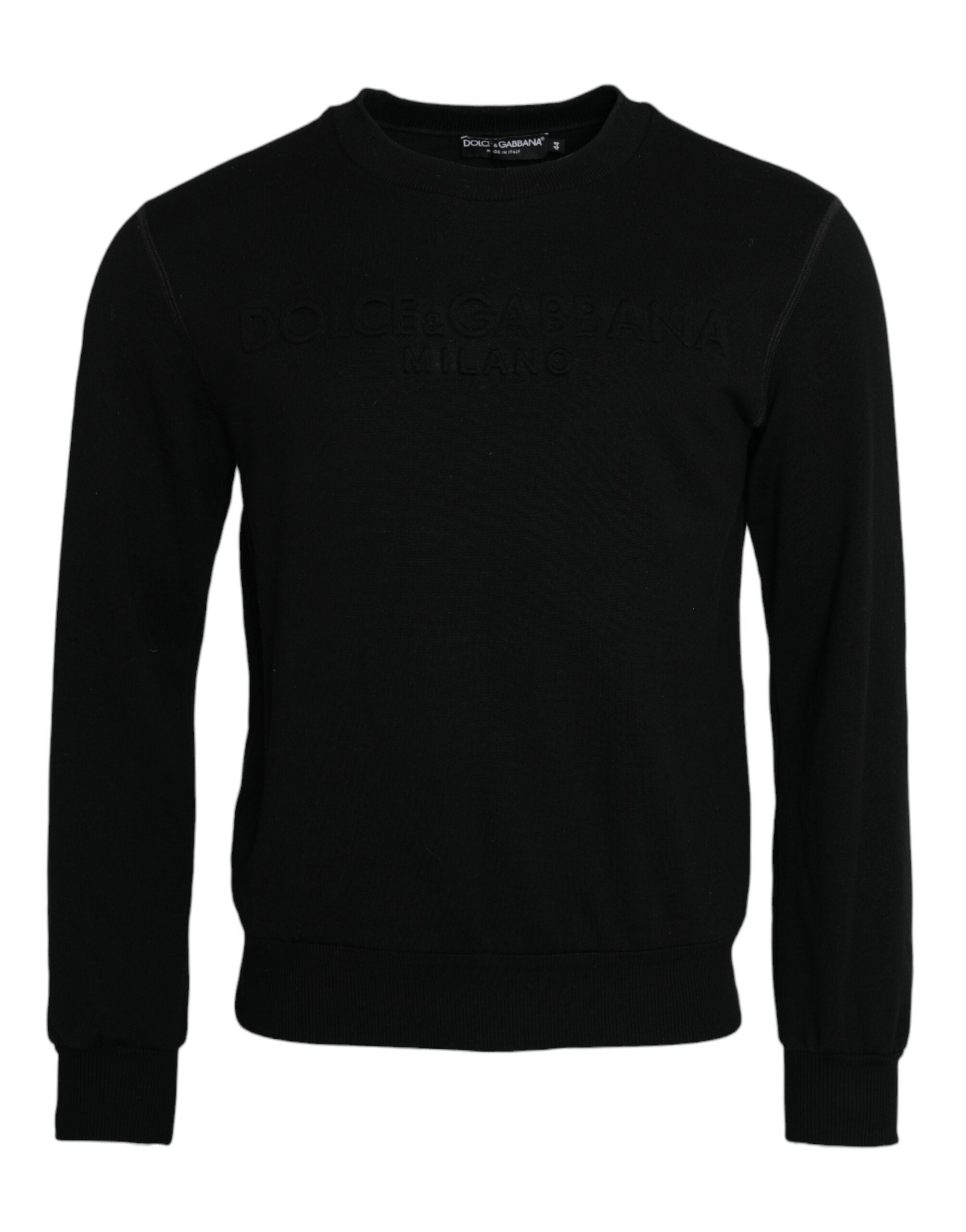 Black Cotton Long Sleeves Sweatshirt Sweater - ventzia