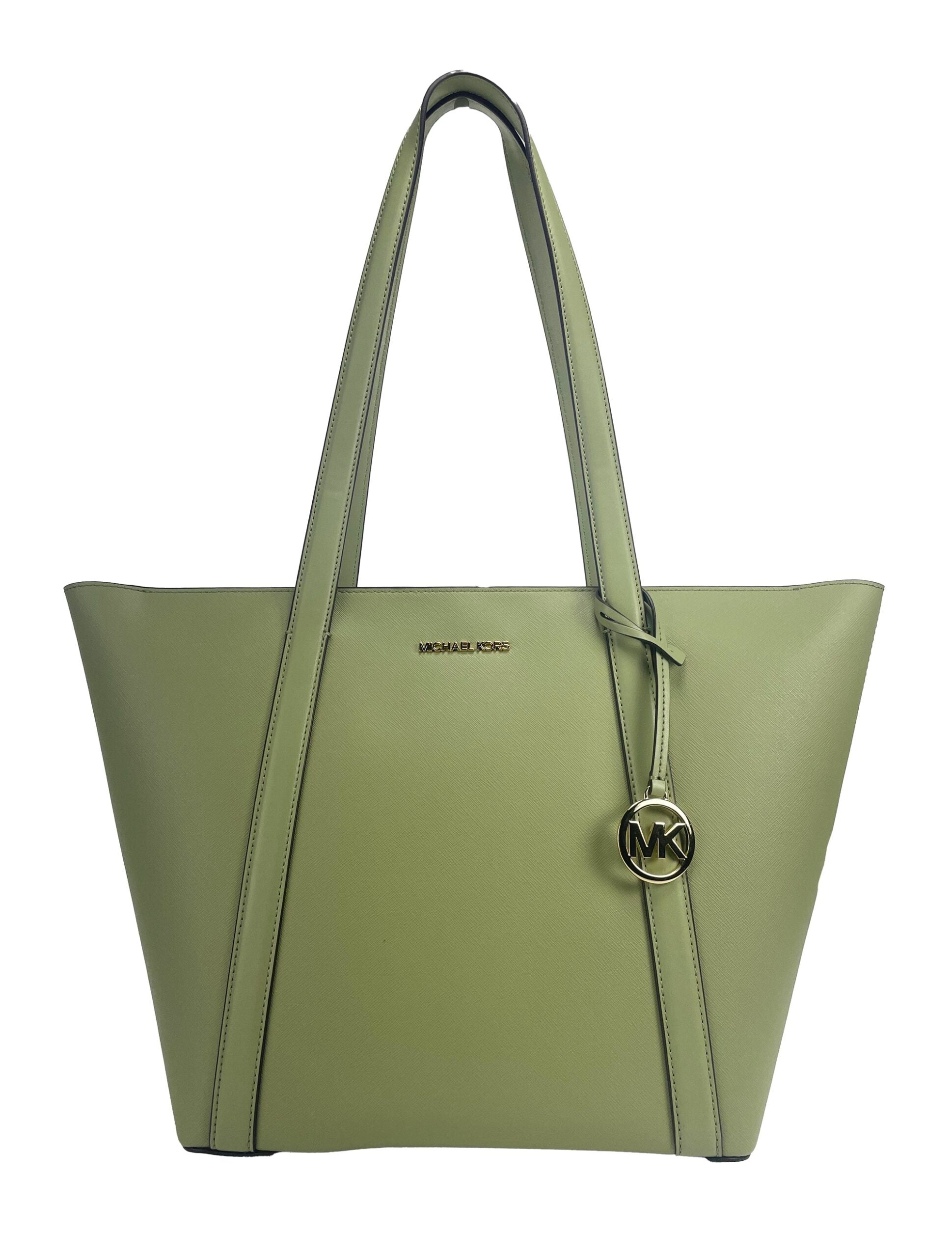 Large Pratt Shoulder Zip Tote Bag Light Sage - ventzia