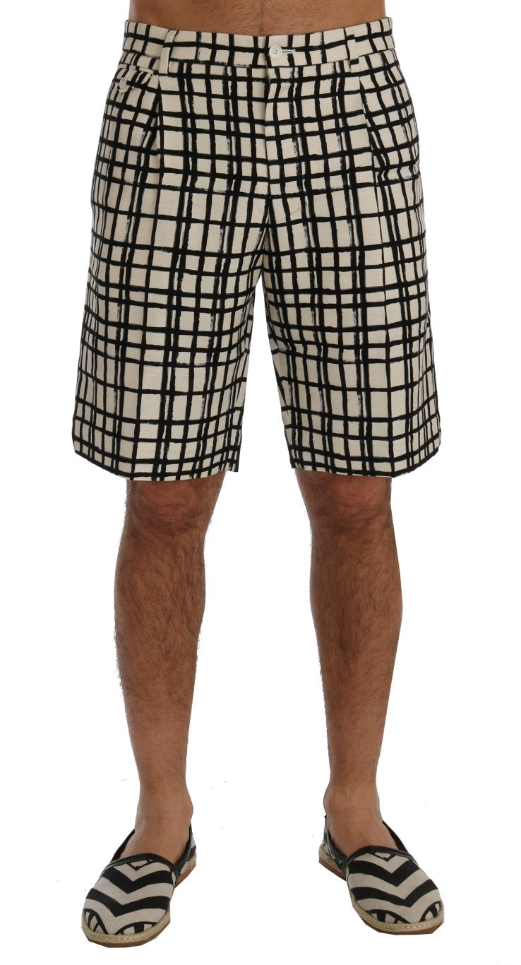 Elegant Striped Cotton-Linen Shorts - ventzia