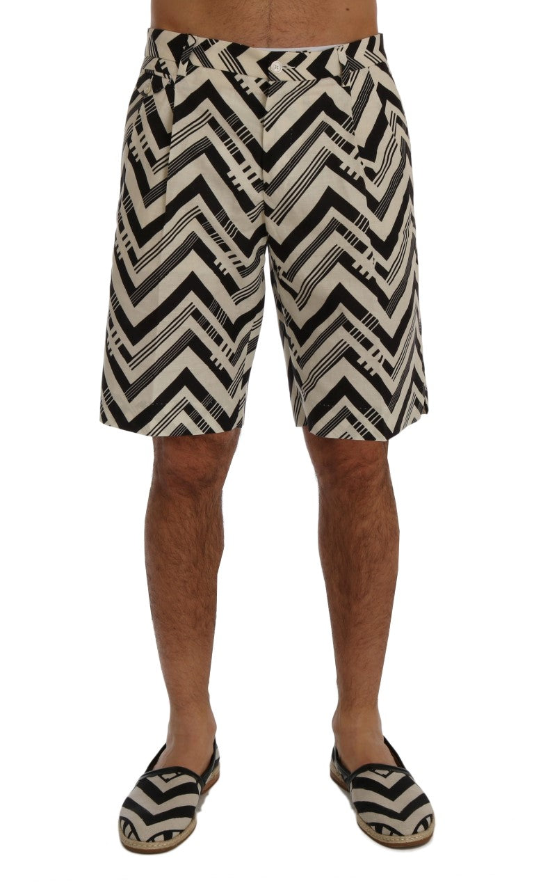 Striped Casual Knee-High Shorts - ventzia