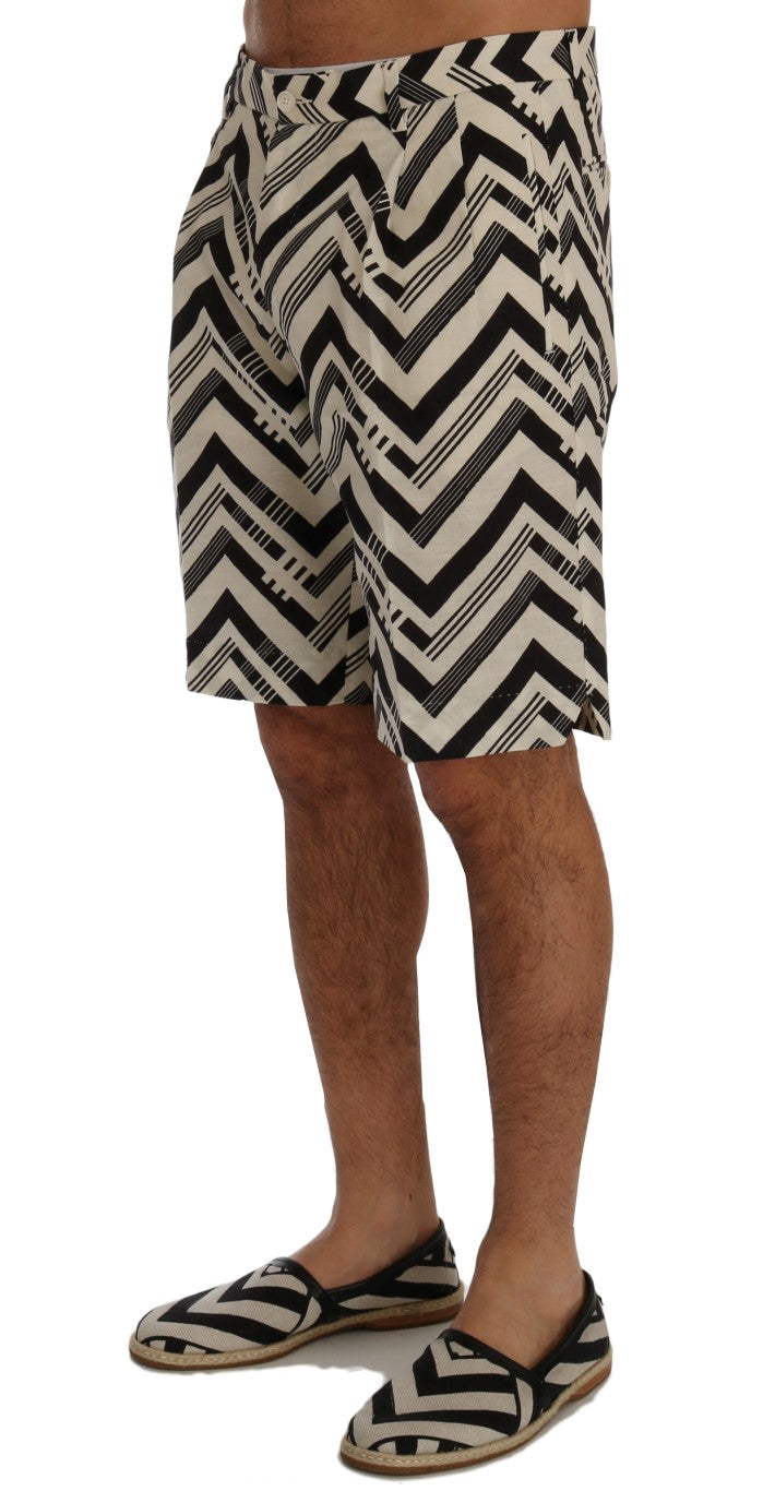 Striped Casual Knee-High Shorts - ventzia