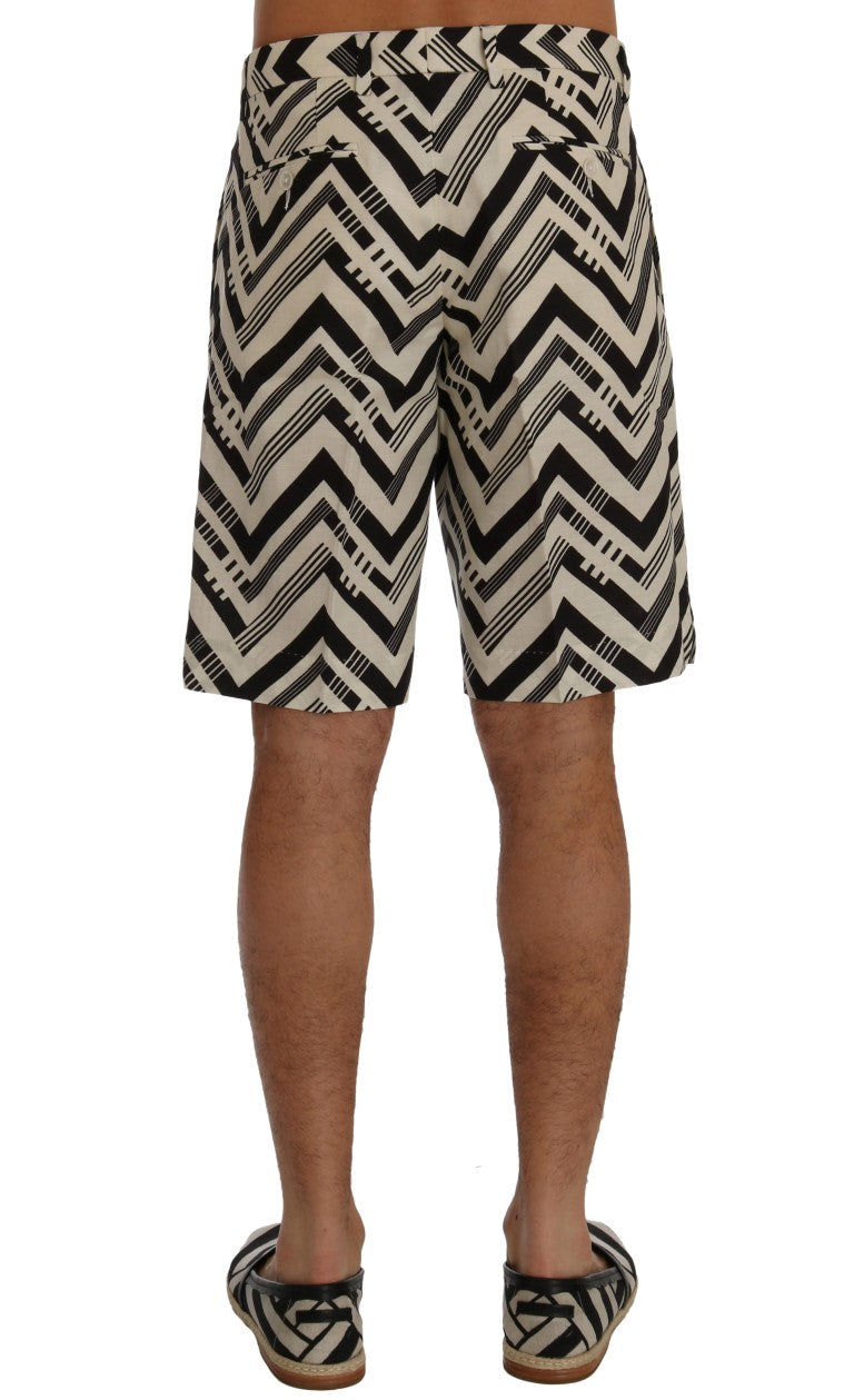 Striped Casual Knee-High Shorts - ventzia