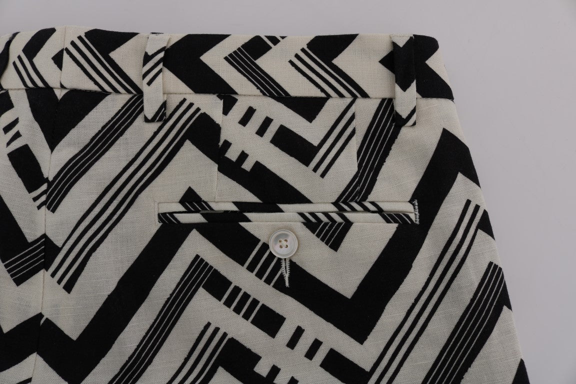 Striped Casual Knee-High Shorts - ventzia