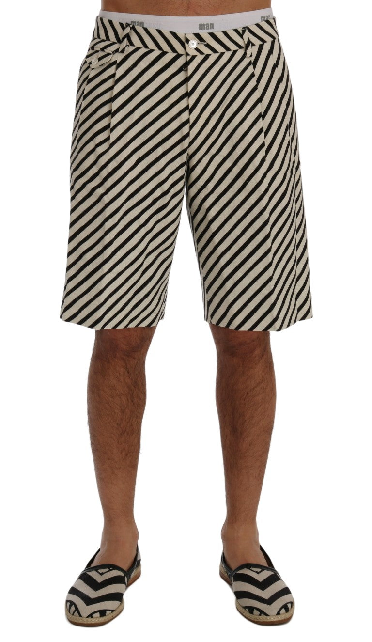 Striped Hemp Casual Shorts - ventzia