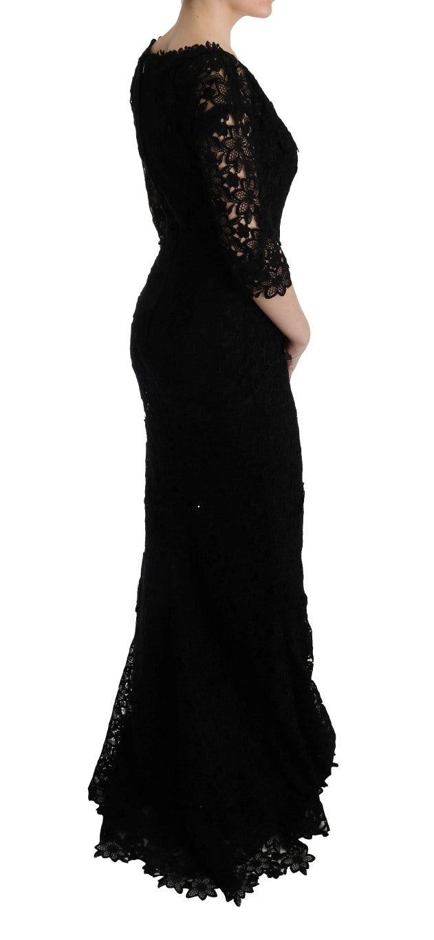 Elegant Black Sheath Dress with Silk Lining - ventzia