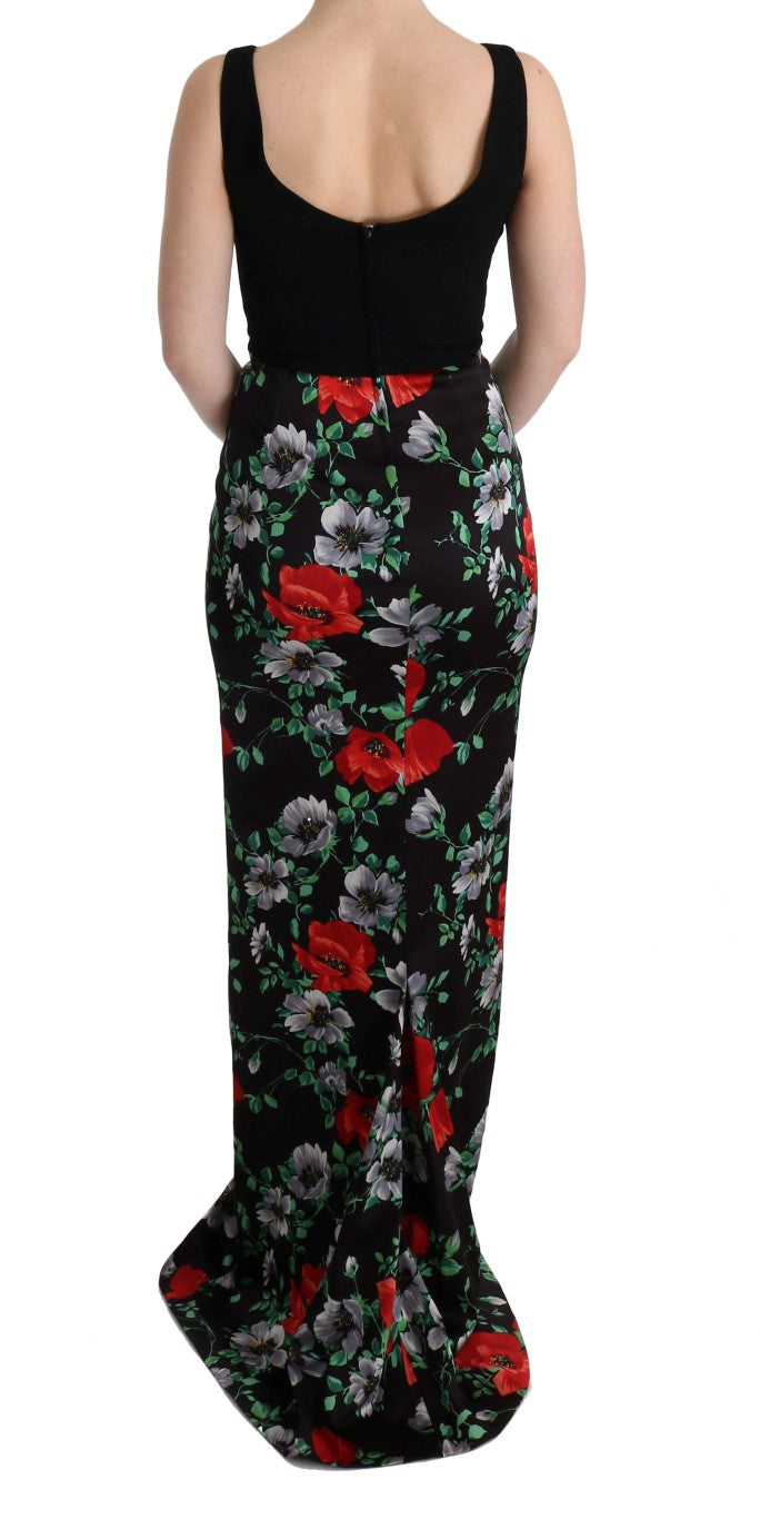 Elegant Floral Sheath Gown - ventzia