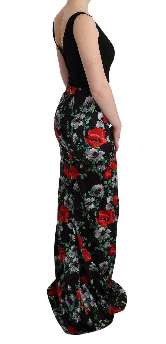 Elegant Floral Sheath Gown - ventzia