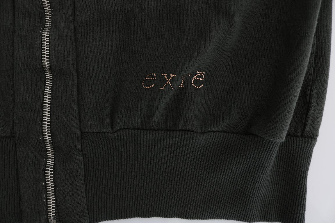 Chic Gray Full-Zip Cotton Sweater - ventzia