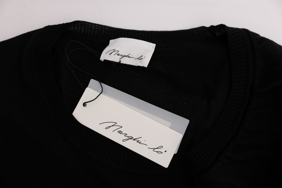 Elegant Black Lana Wool Top - ventzia
