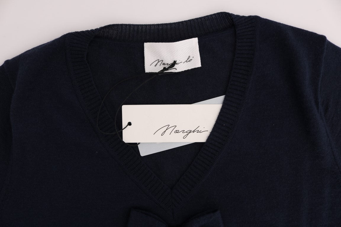 Elegant Blue Wool Top - Chic Everyday Elegance - ventzia