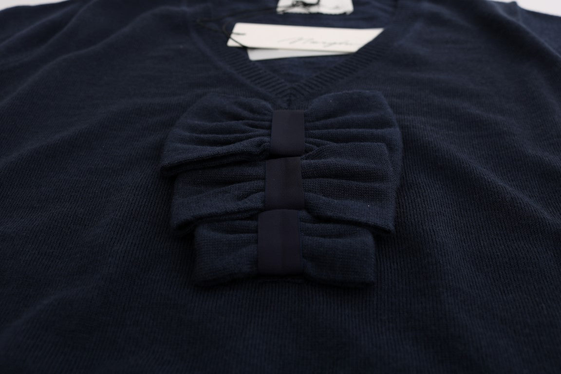 Elegant Blue Wool Top - Chic Everyday Elegance - ventzia