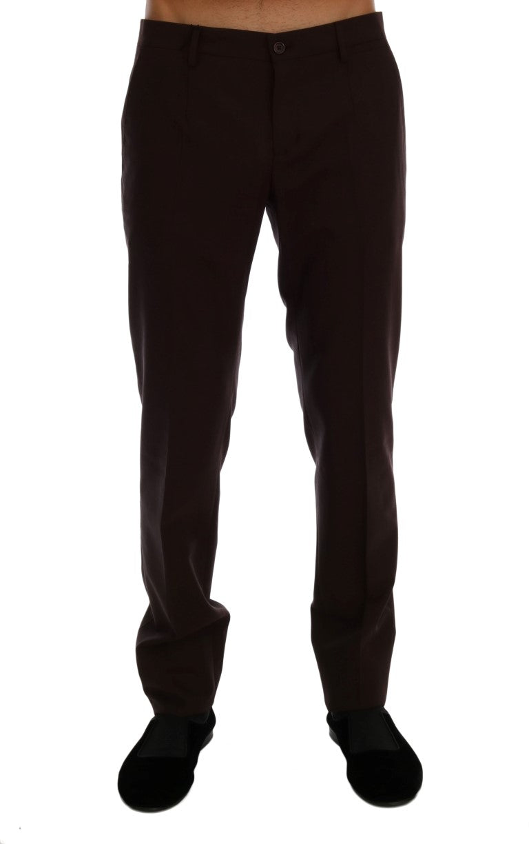 Elegant Slim Fit Formal Trousers in Purple - ventzia