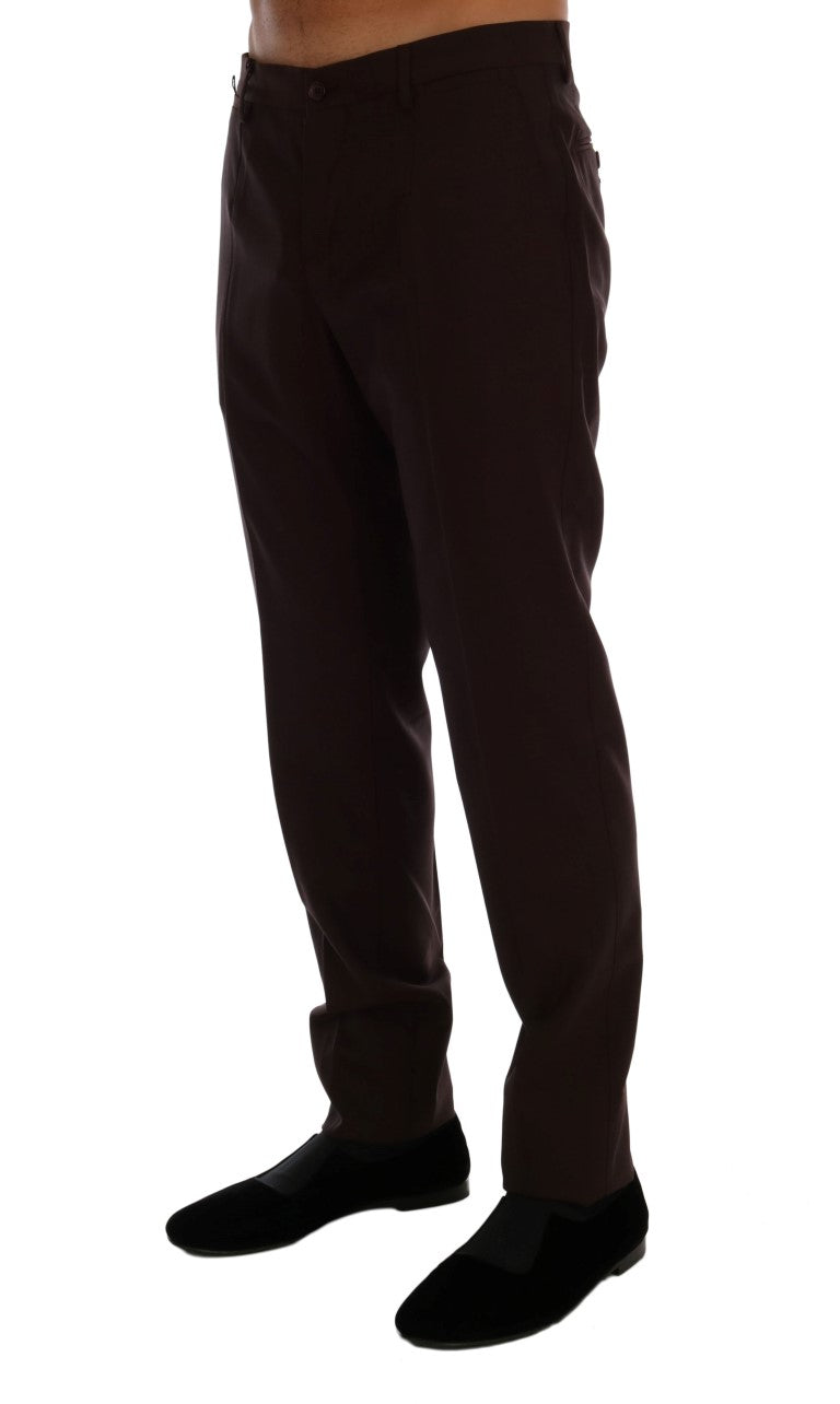 Elegant Slim Fit Formal Trousers in Purple - ventzia