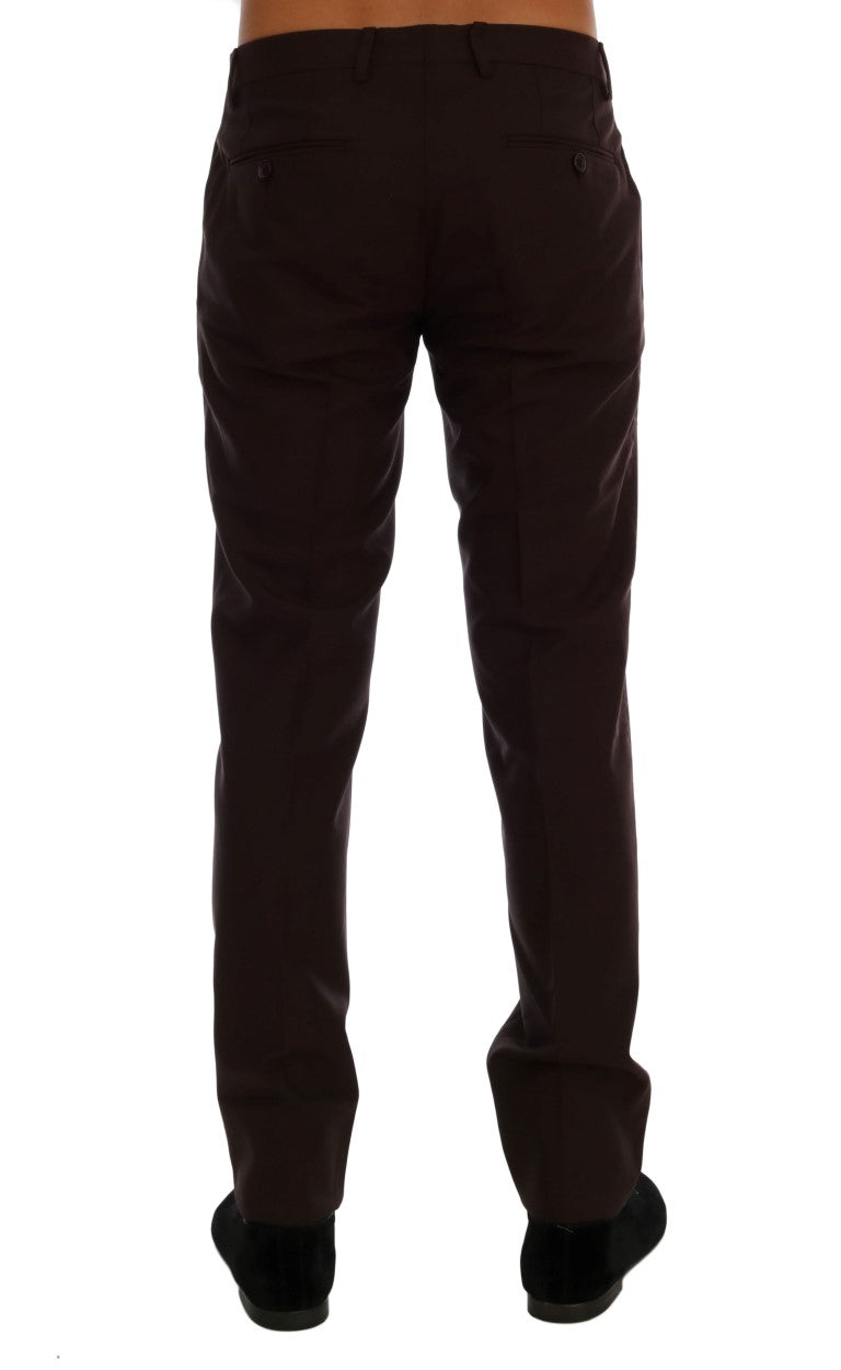 Elegant Slim Fit Formal Trousers in Purple - ventzia