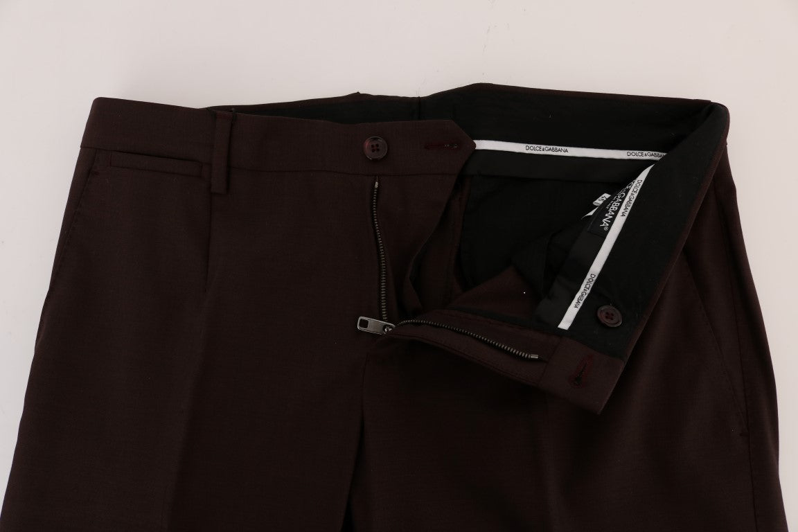 Elegant Slim Fit Formal Trousers in Purple - ventzia