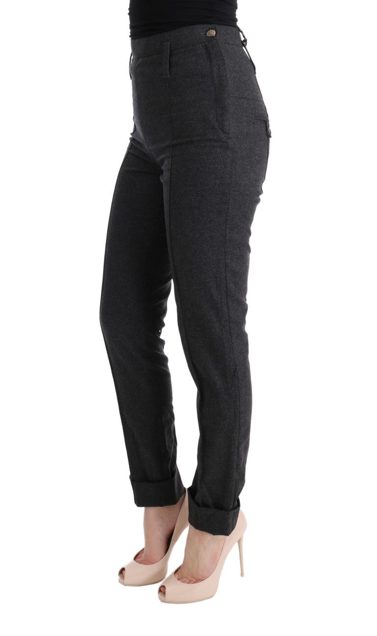Chic Gray Casual Skinny Pants - ventzia