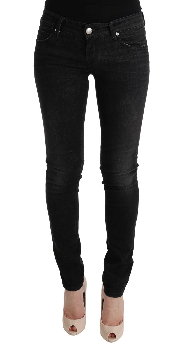 Chic Slim Fit Black Cotton Jeans - ventzia