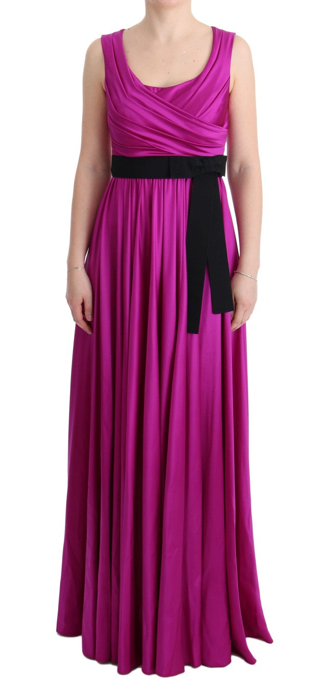 Elegant Pink Silk Gown Dress - ventzia