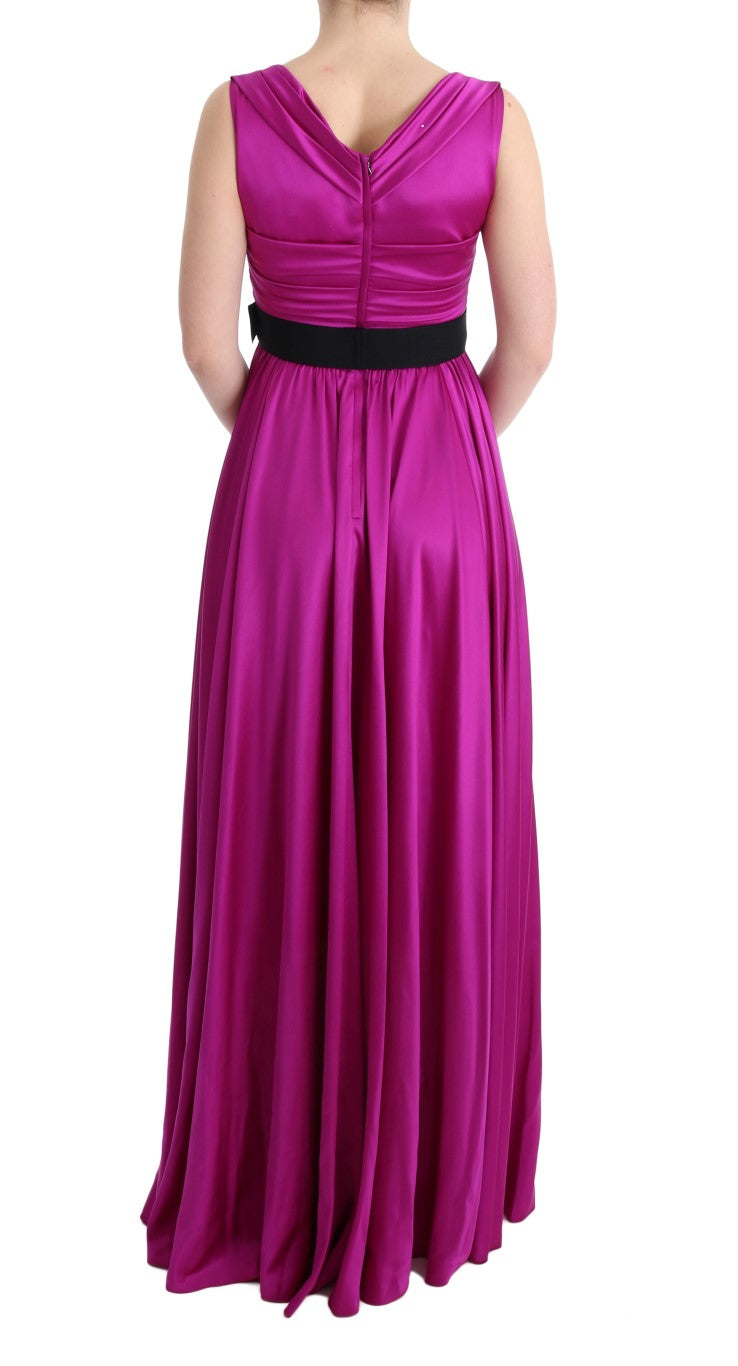 Elegant Pink Silk Gown Dress - ventzia