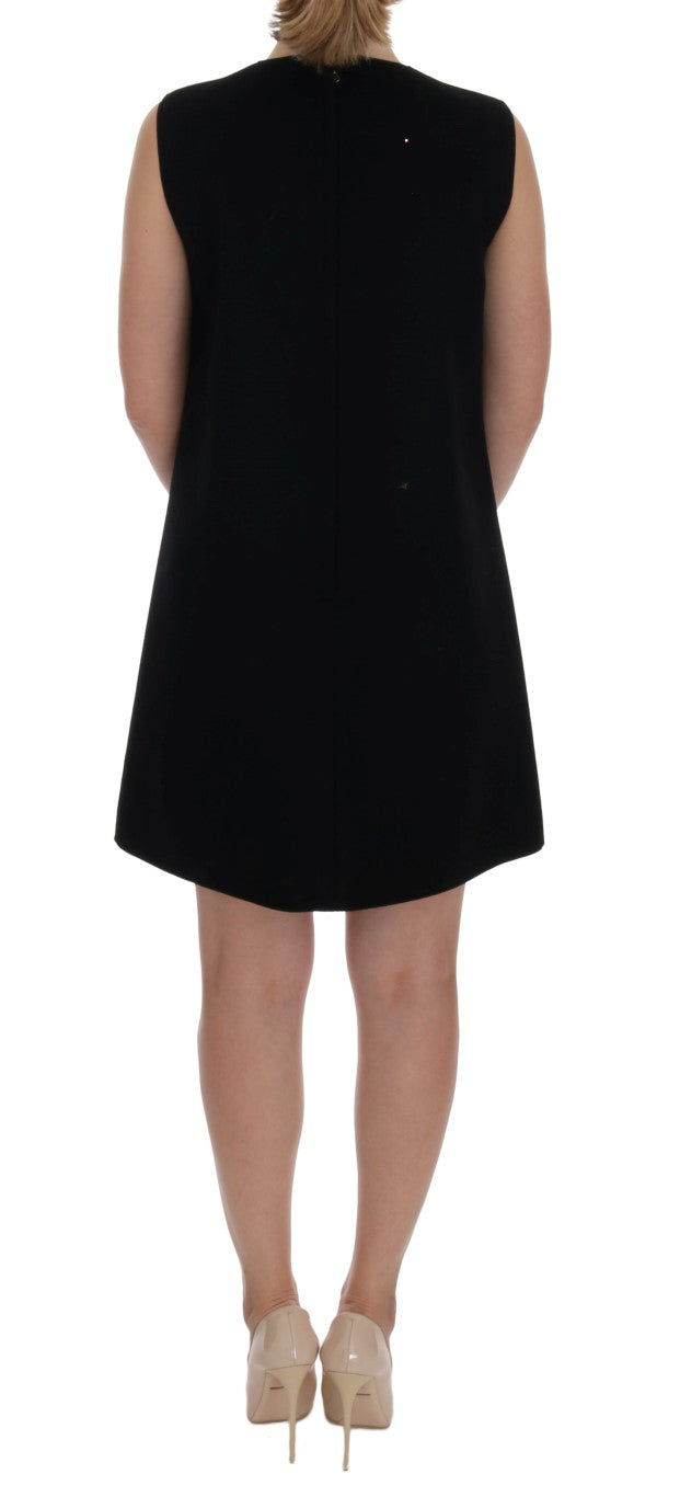 Black Wool Crystal Princess Dress - ventzia