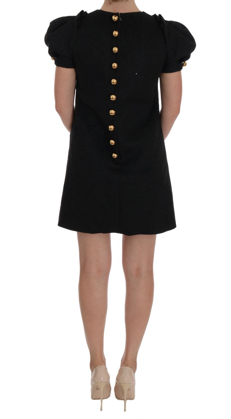 Enchanting Wool Crystal Encrusted Midi Dress - ventzia
