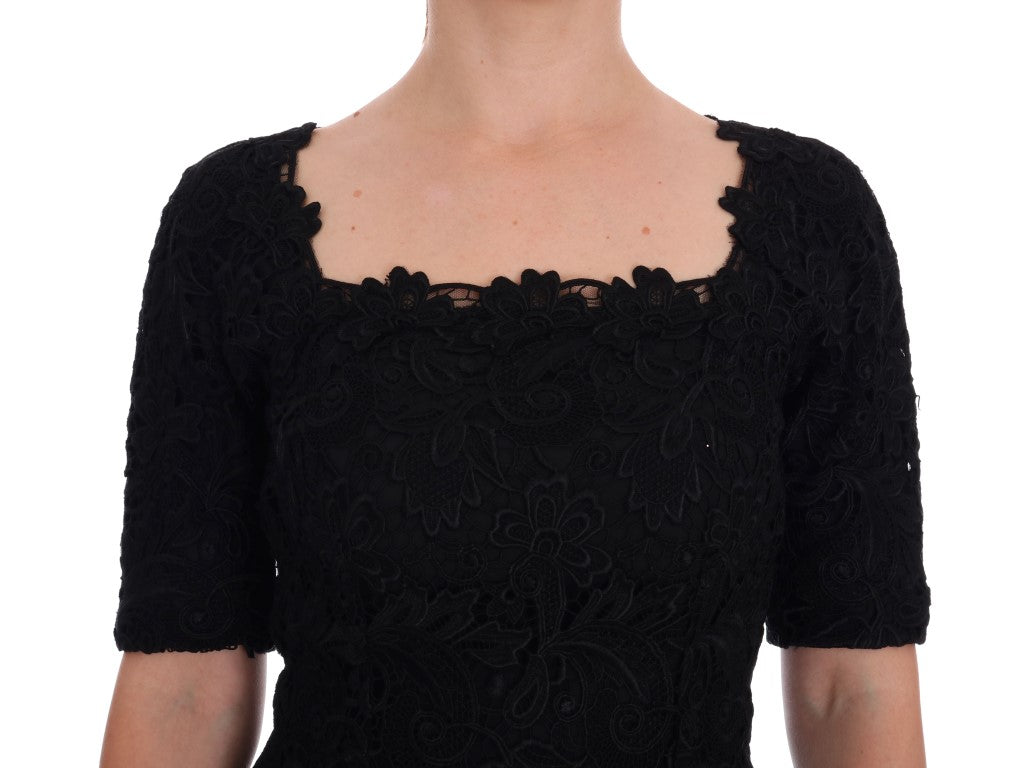 Elegant Black Knee-Length Sheath Dress - ventzia