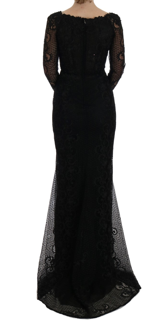 Elegant Full Length Black Sheath Maxi Dress - ventzia