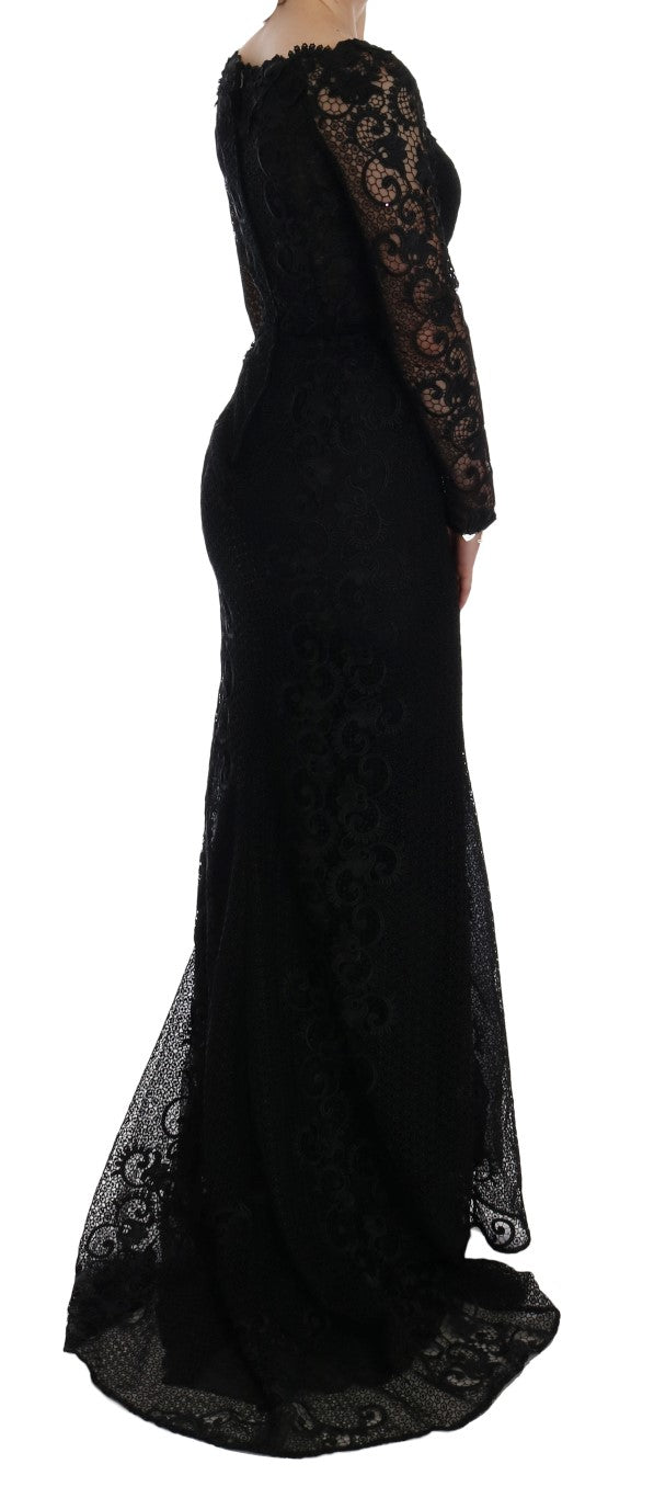 Elegant Full Length Black Sheath Maxi Dress - ventzia