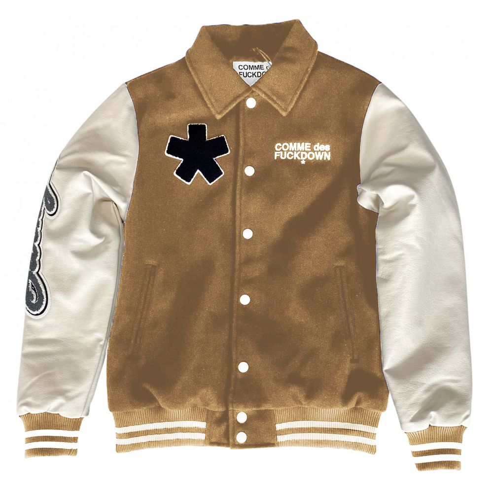 Chic Cotton and Faux Leather Bomber Jacket - ventzia