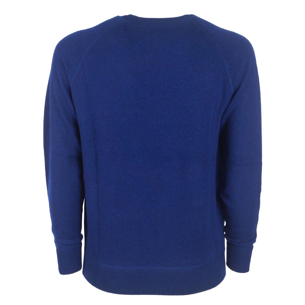 Blue Cashmere Men Sweater - ventzia