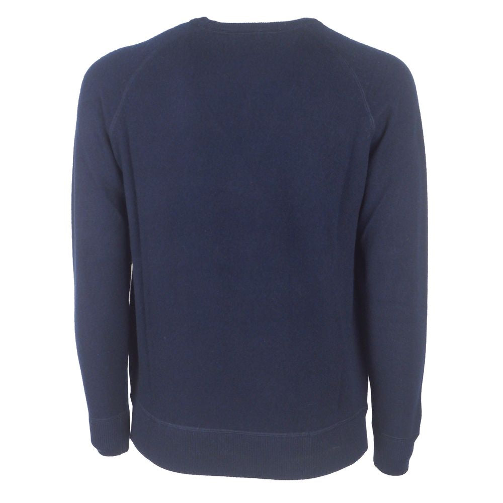 Blue Cashmere Men Sweater - ventzia
