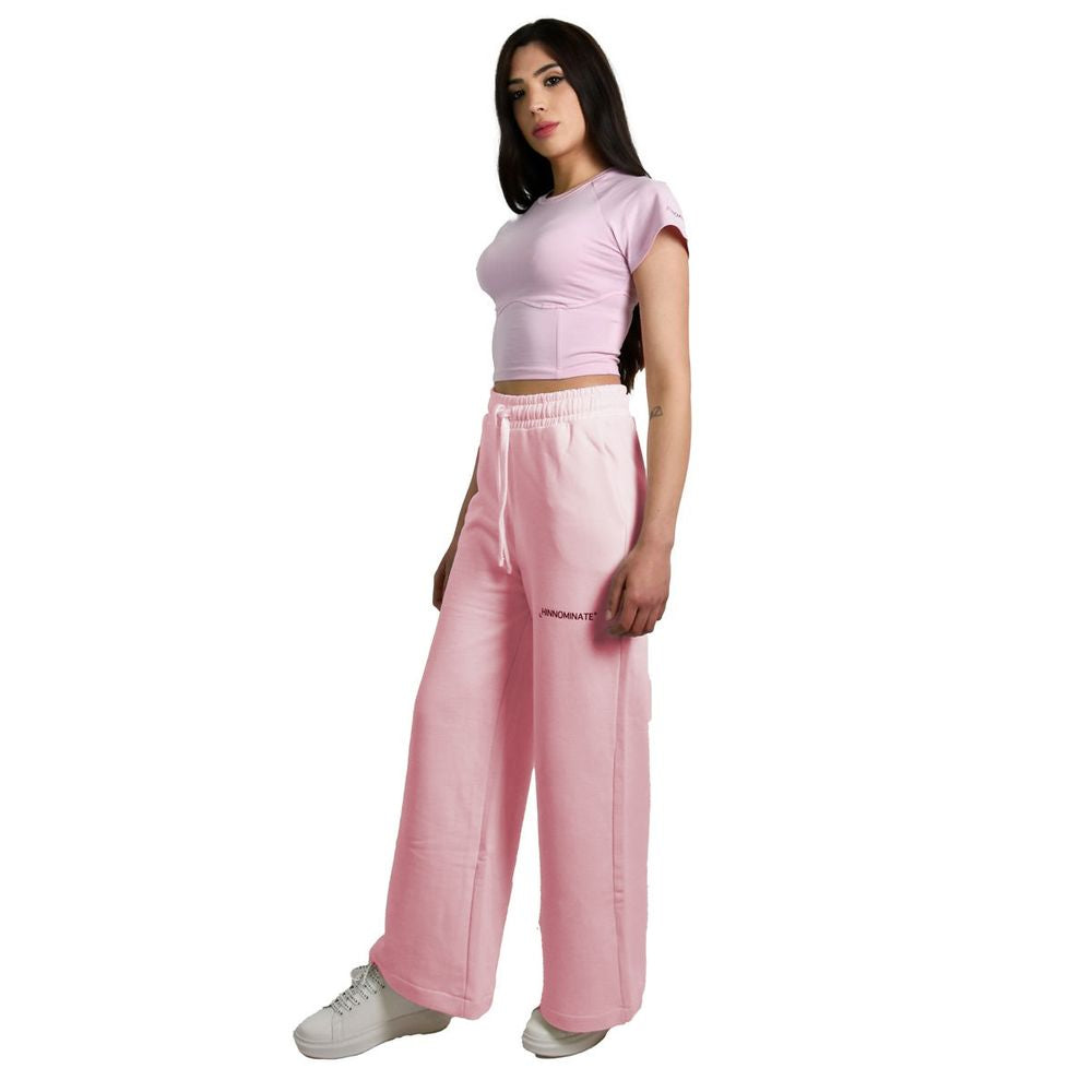 Chic Pink Palazzo Pants with Drawstring - ventzia